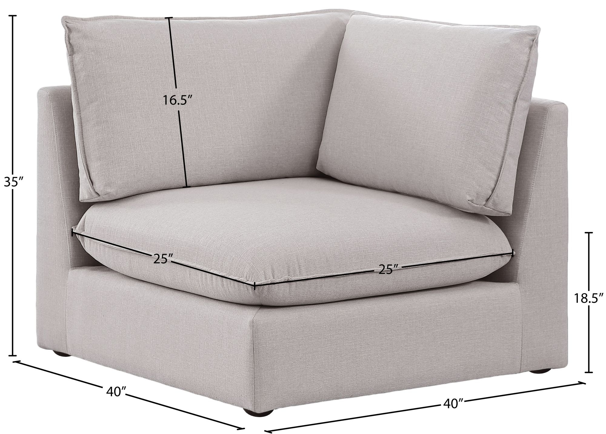 Mackenzie Modular Linen Corner Chair