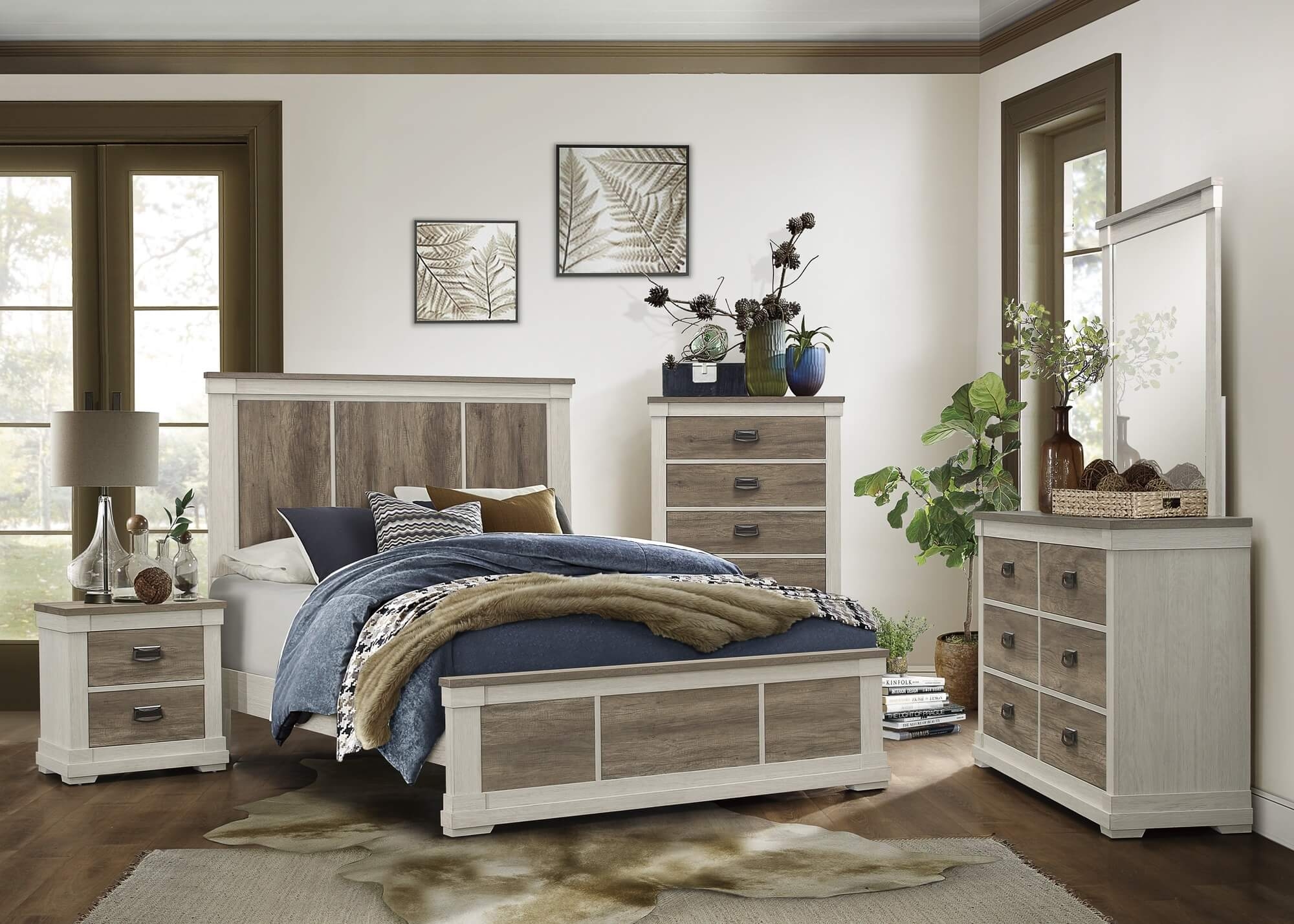 Arcadia Wood/Wood Veneer Bed, Queen Size