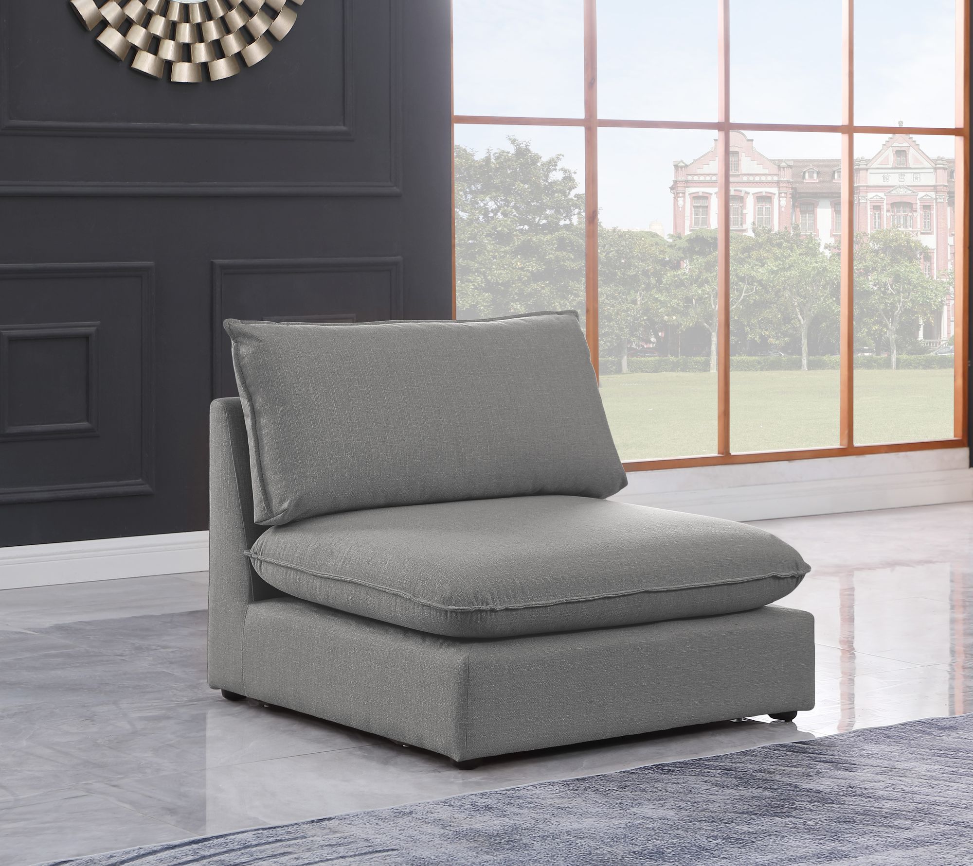 Mackenzie Modular Linen Armless Chair