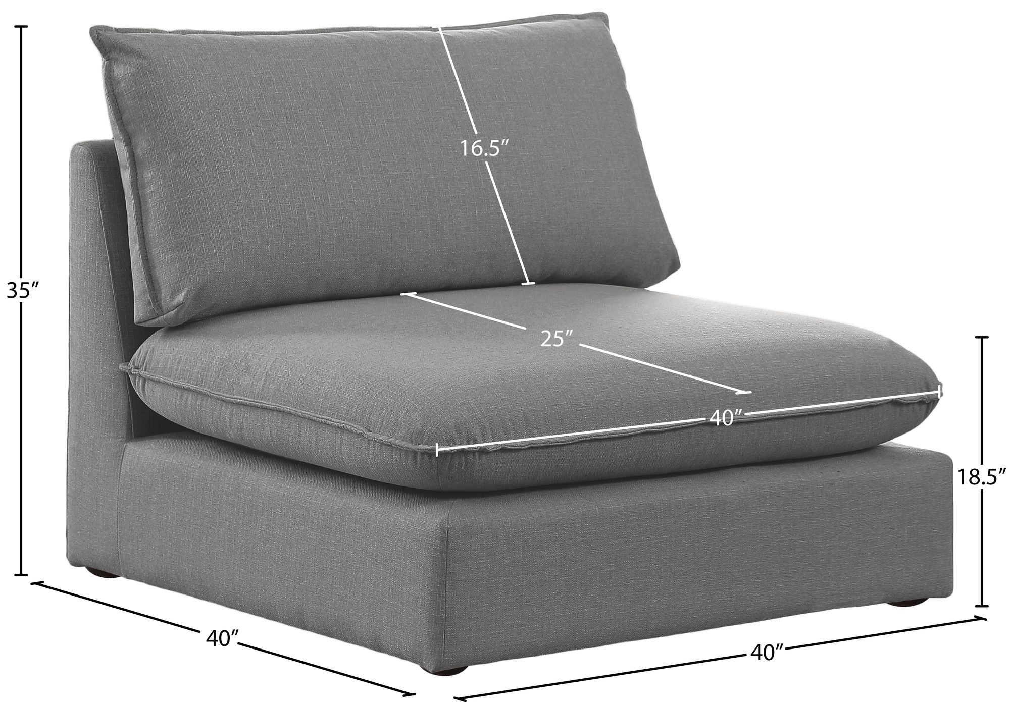 Mackenzie Modular Armless Chair