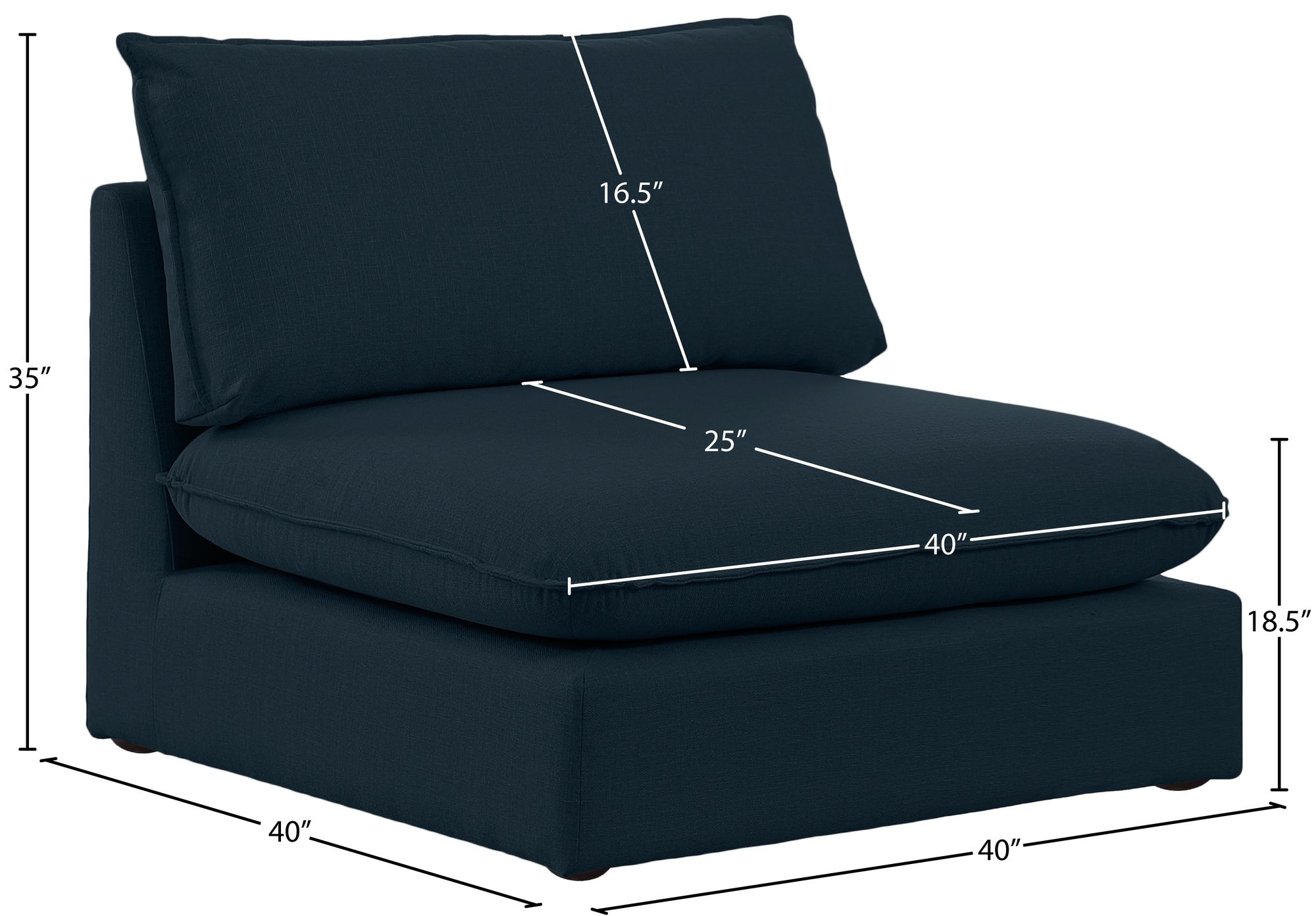 Mackenzie Modular Linen Armless Chair