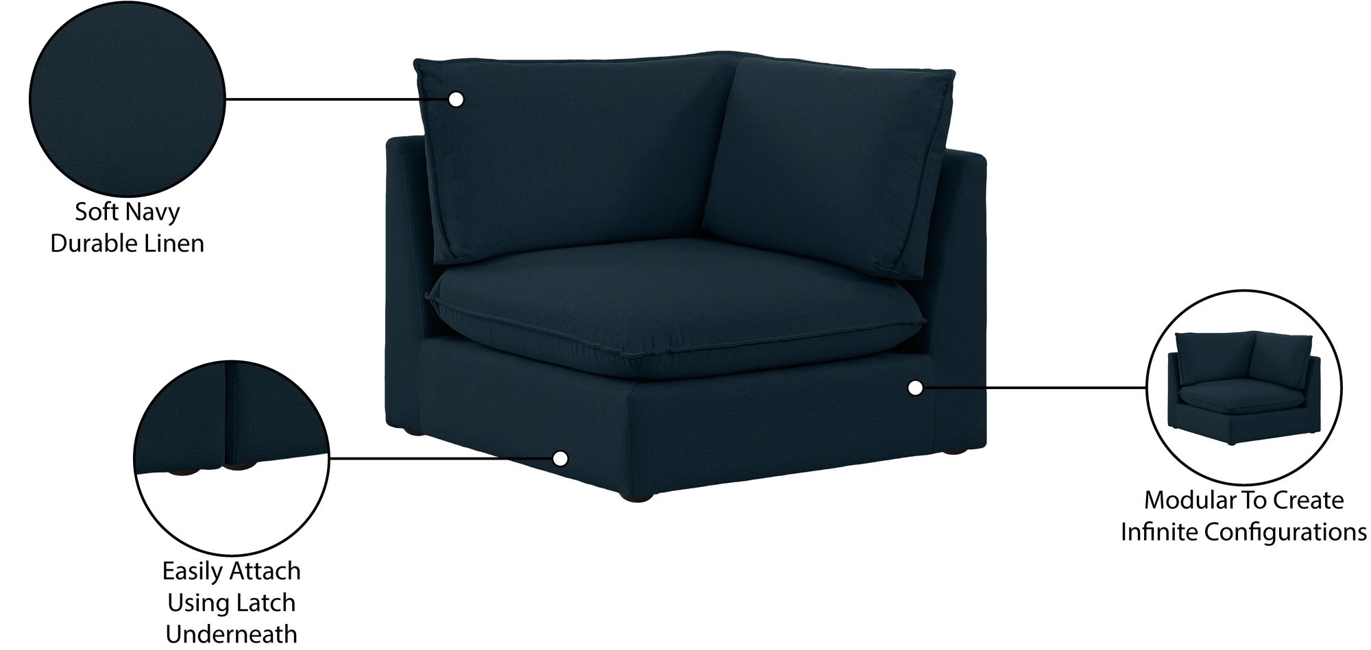 Mackenzie Modular Linen Corner Chair