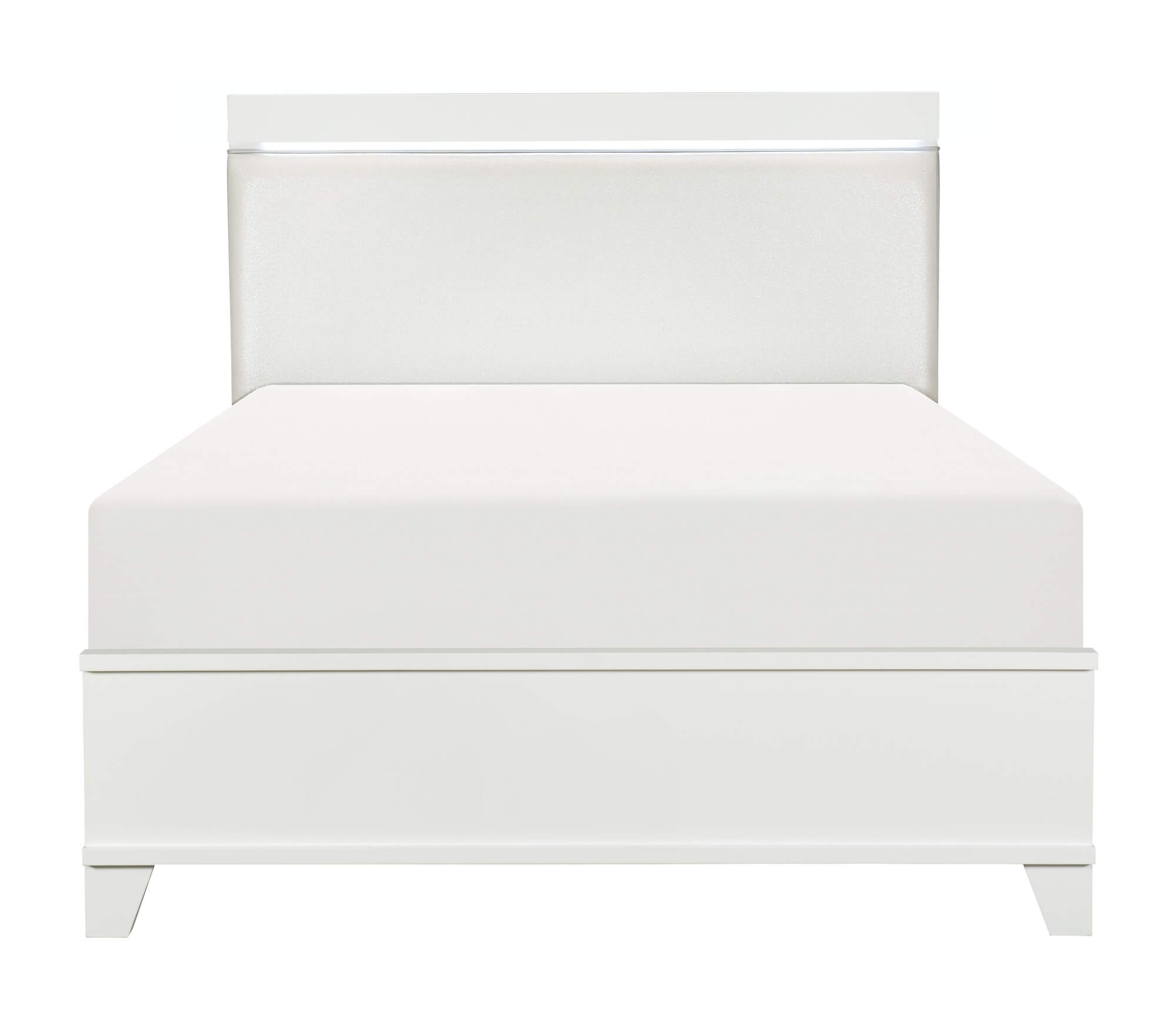 Kerren Leatherette/Wood Bed with LED Lighting, Queen Size