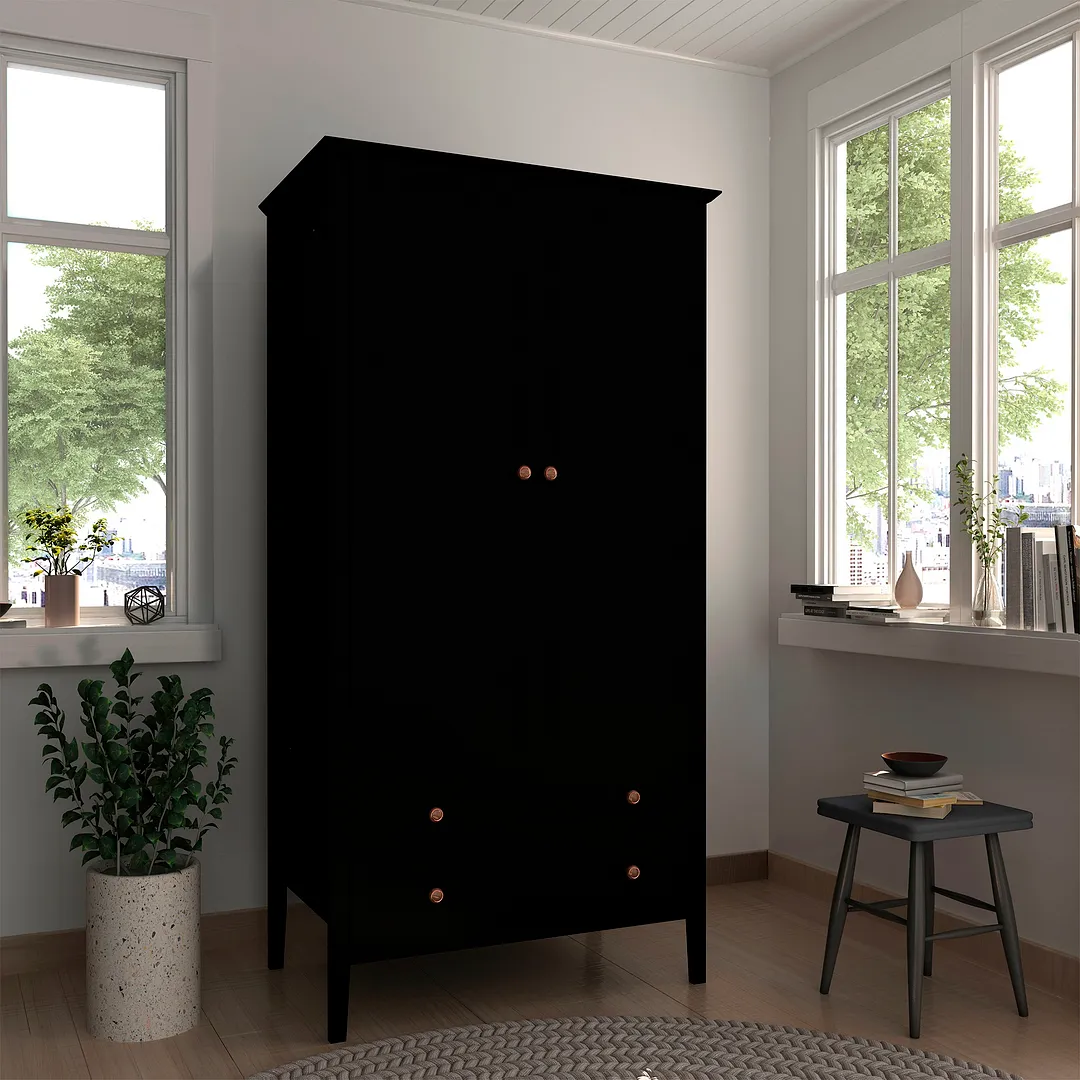 Crown Full Wardrobe w/Hanging & 2 Drawers 