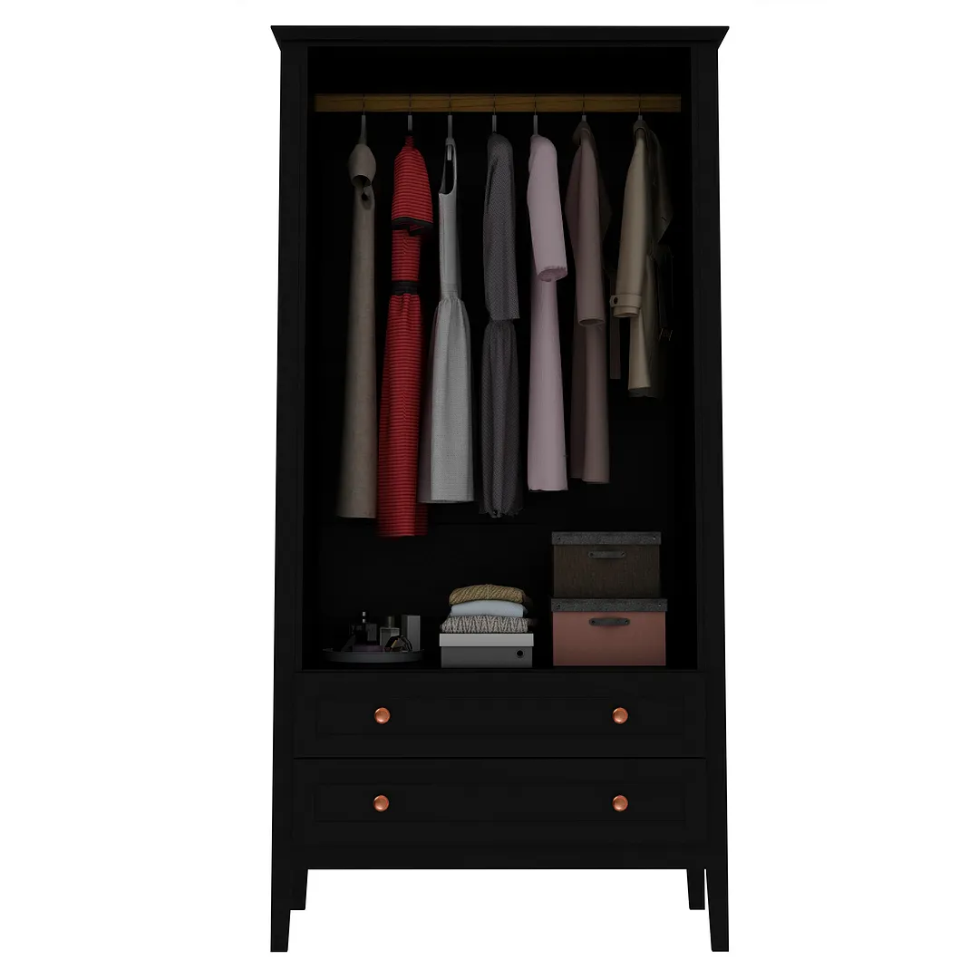 Crown Full Wardrobe w/Hanging & 2 Drawers 