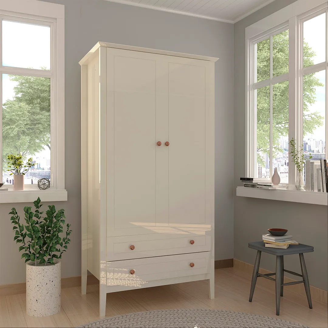 Crown Full Wardrobe w/Hanging & 2 Drawers 
