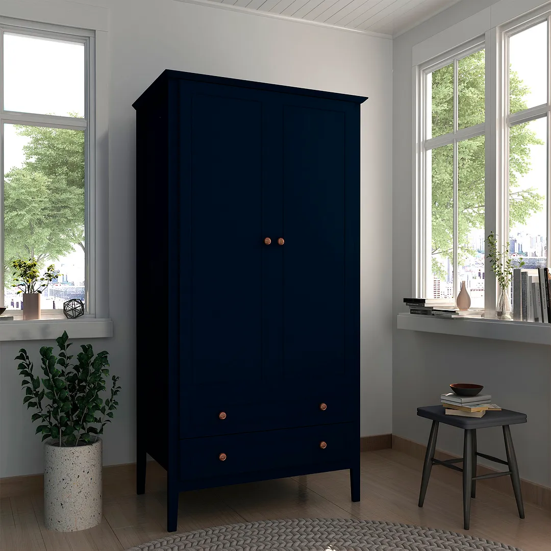 Crown Full Wardrobe with Hanging and 2 Drawers  