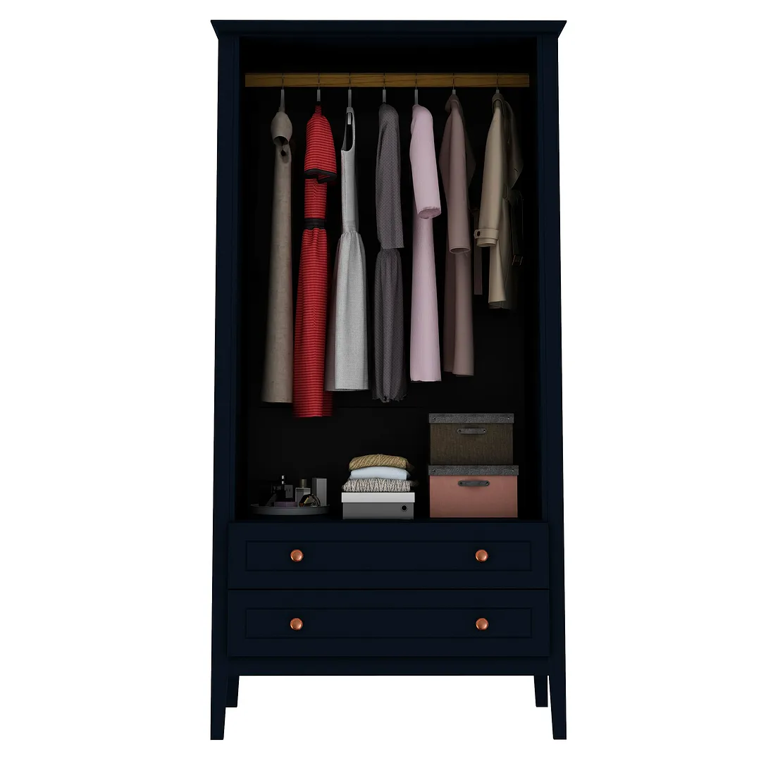 Crown Full Wardrobe with Hanging and 2 Drawers