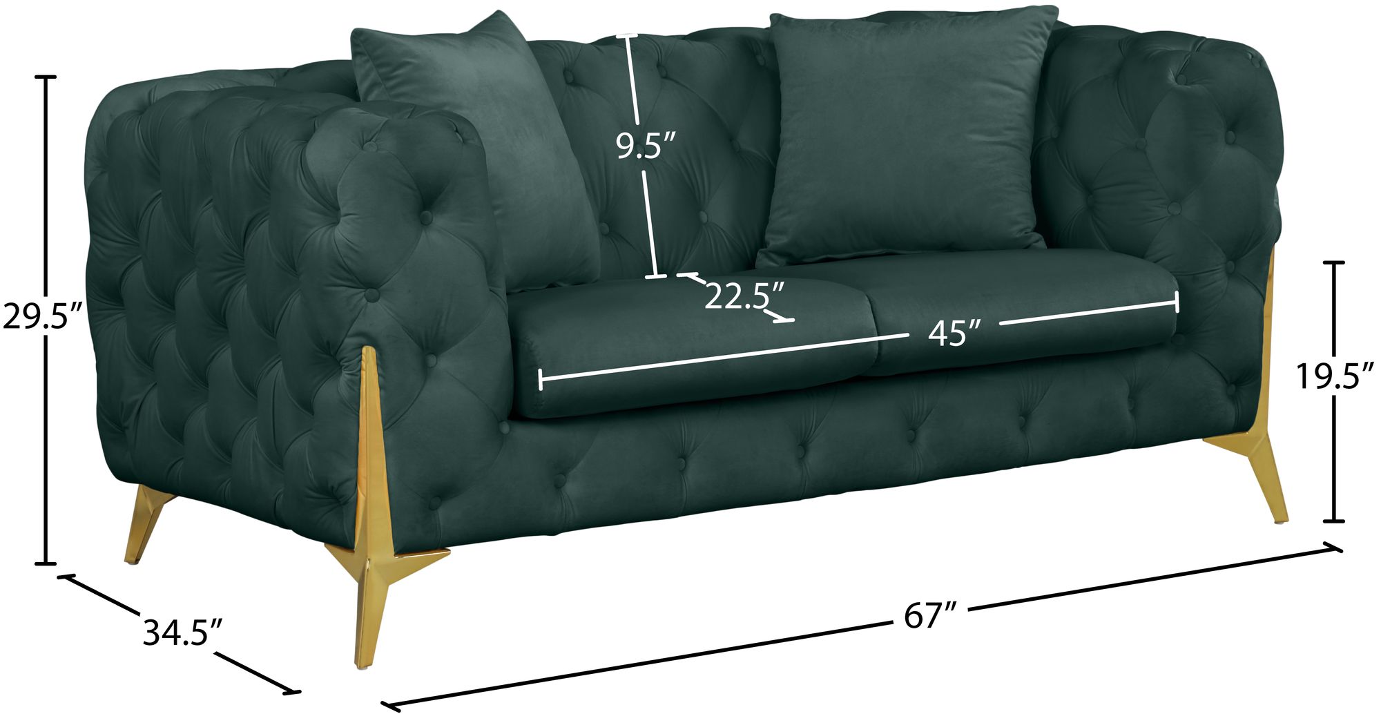 Kingdom Velvet Loveseat