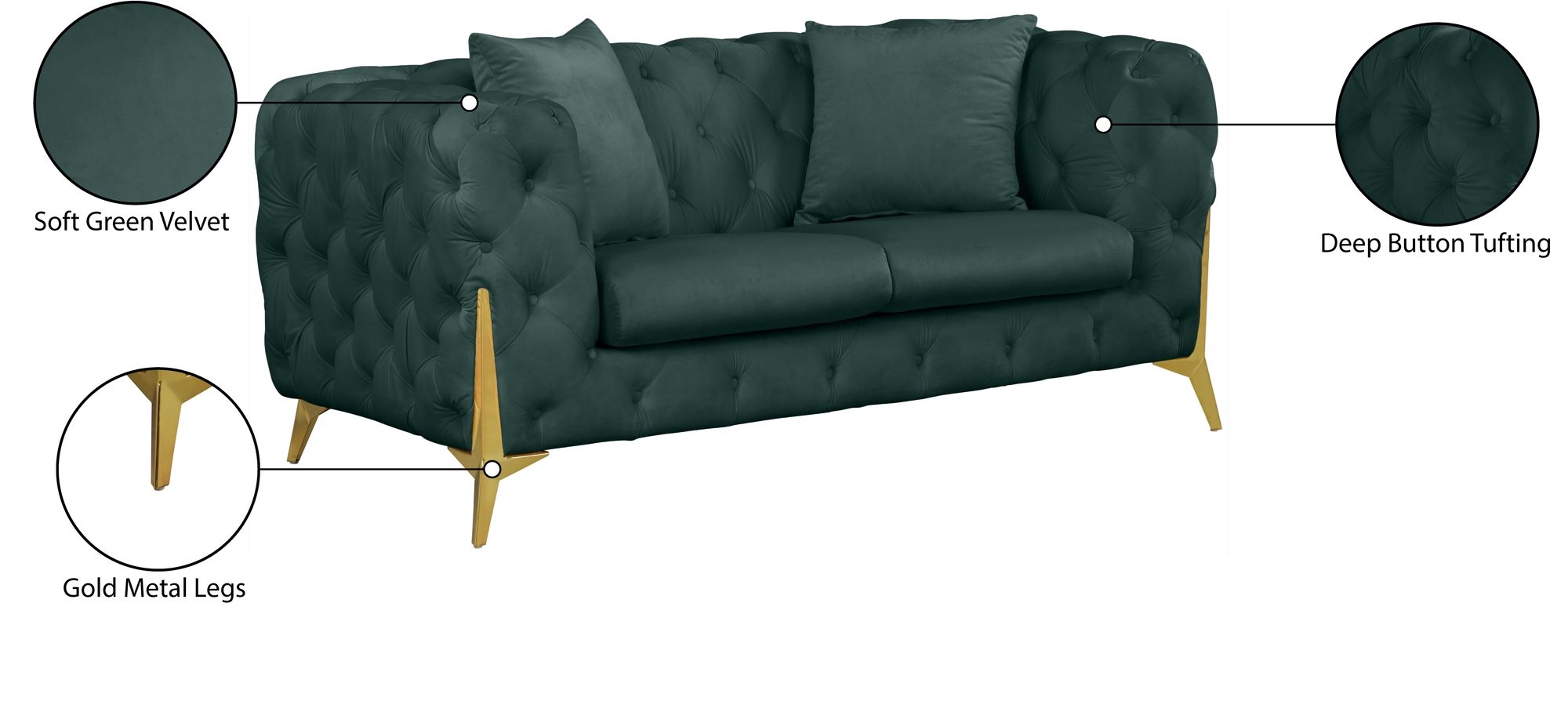 Kingdom Velvet Loveseat