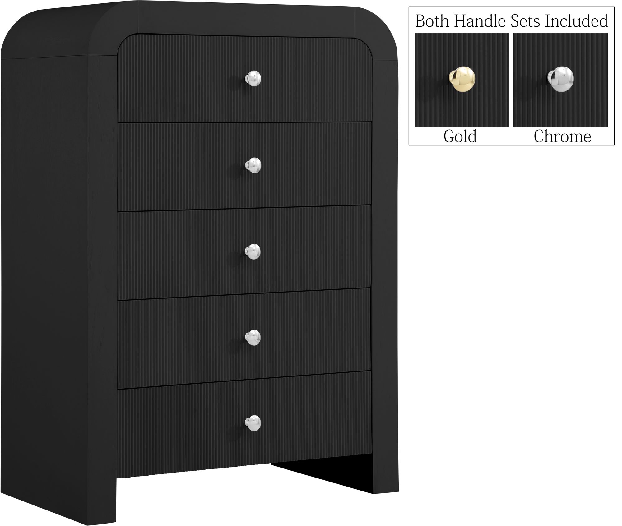 Artisto 5-Drawer Wood Chest