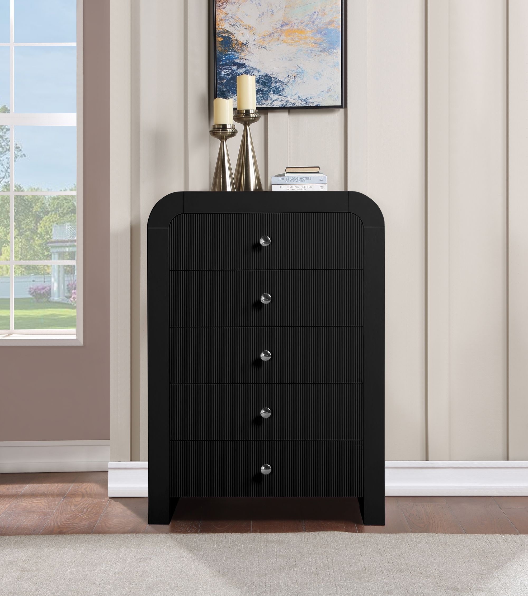 Artisto 5-Drawer Wood Chest