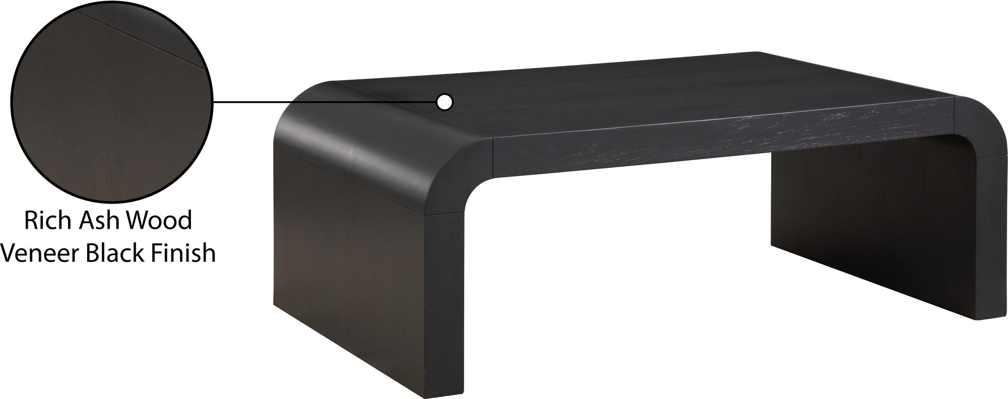 Artisto 50" Rectangular Wood Veneer Coffee Table