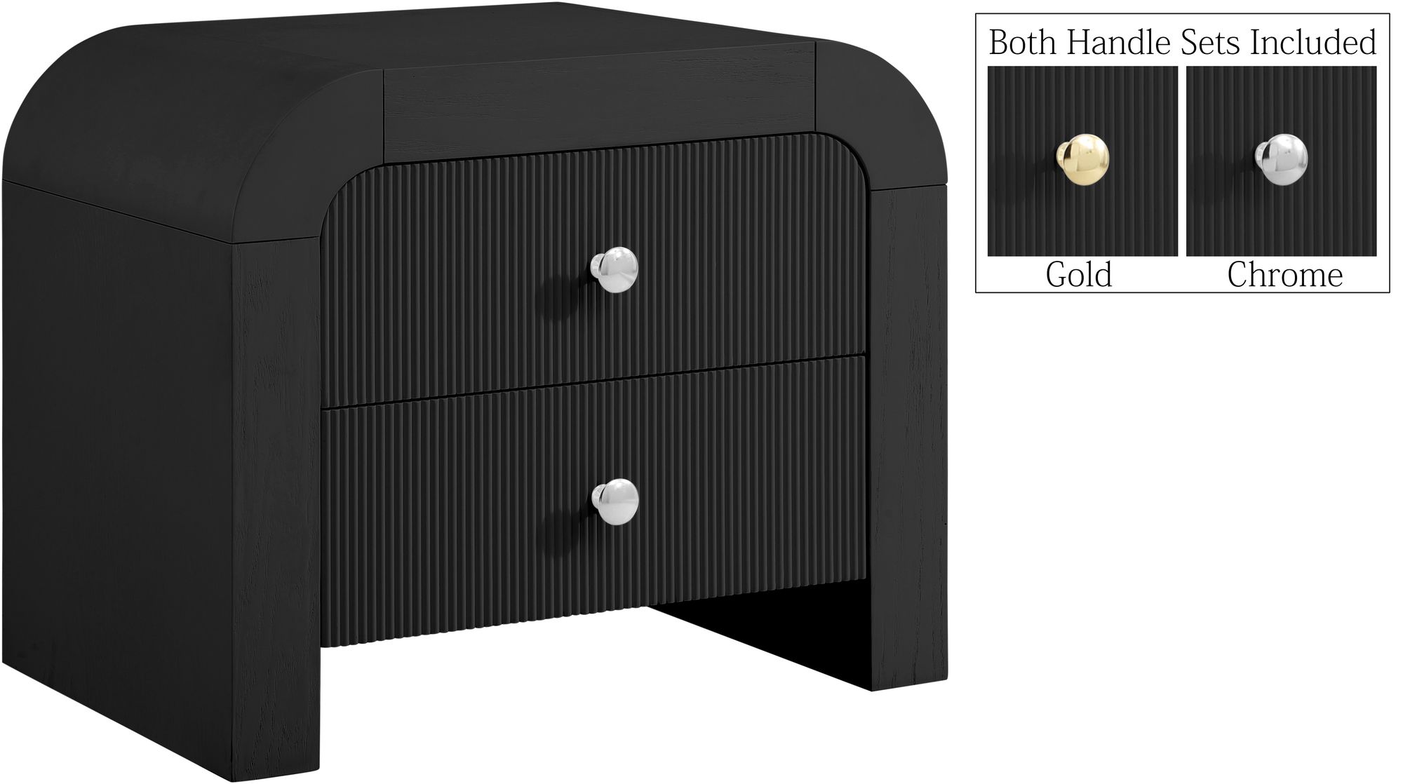 Artisto 2-Drawer Wood Veneer Nightstand