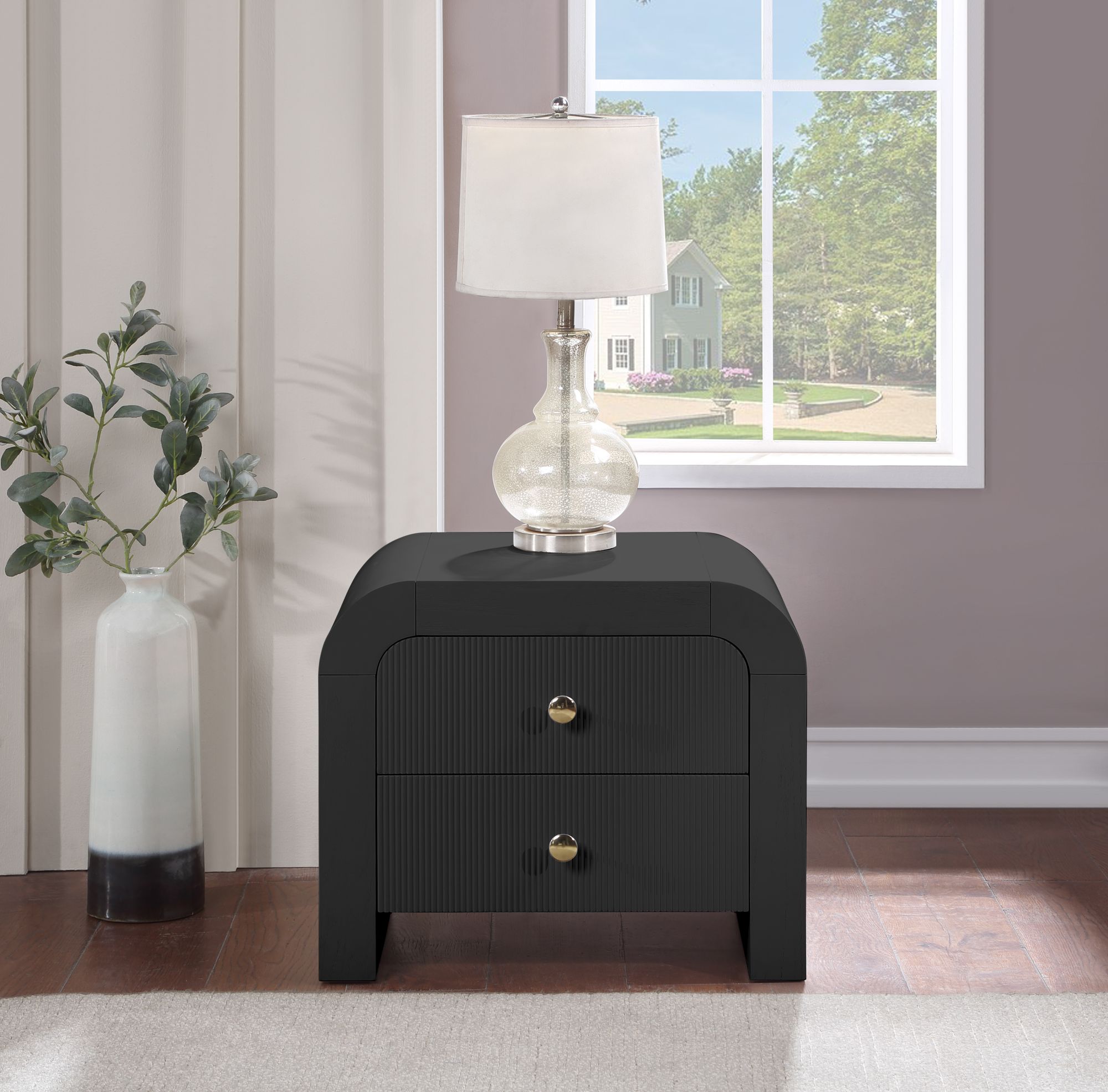 Artisto 2-Drawer Wood Veneer Nightstand