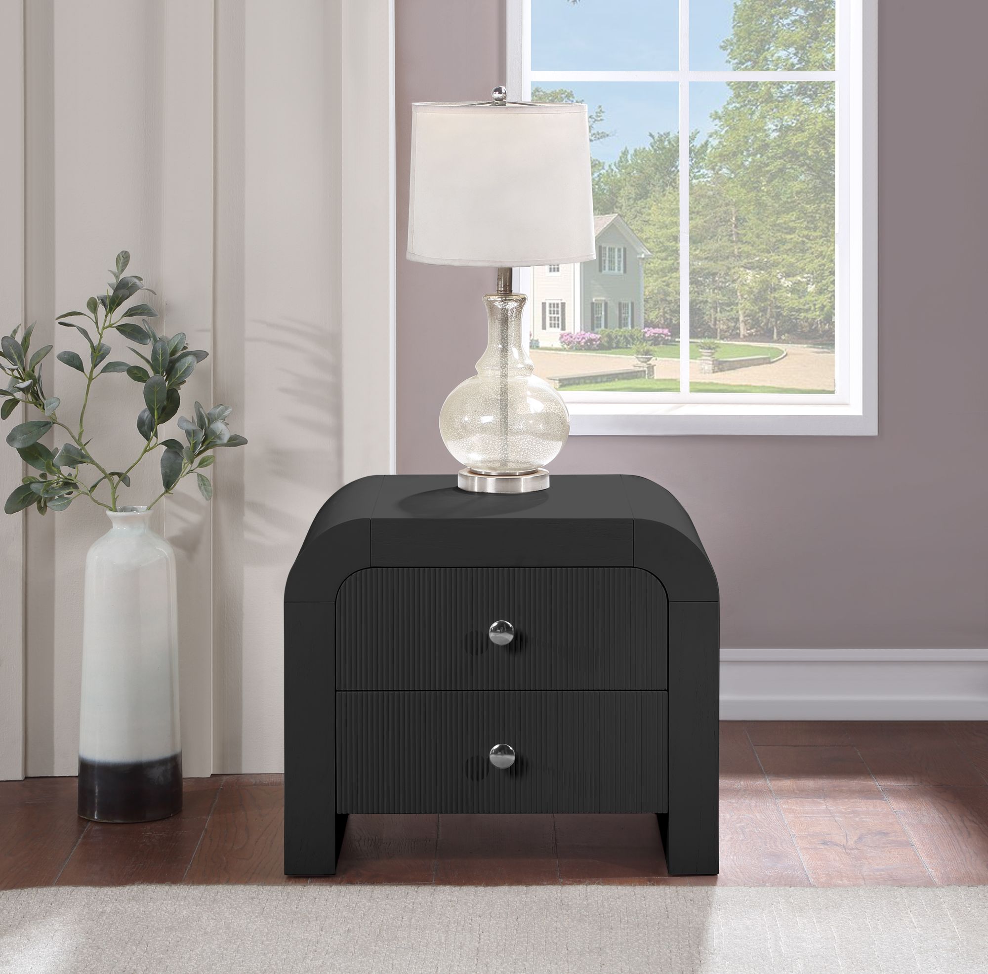 Artisto 2-Drawer Wood Veneer Nightstand