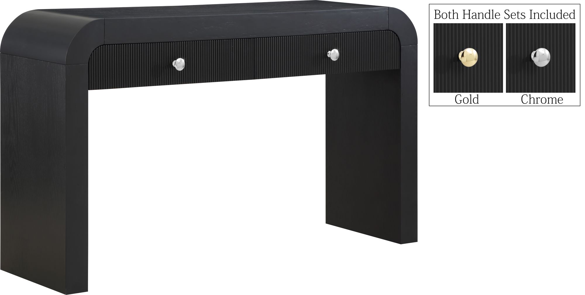 Artisto 54" Rectangular 2-Drawer Ash Wood Veneer Console Table