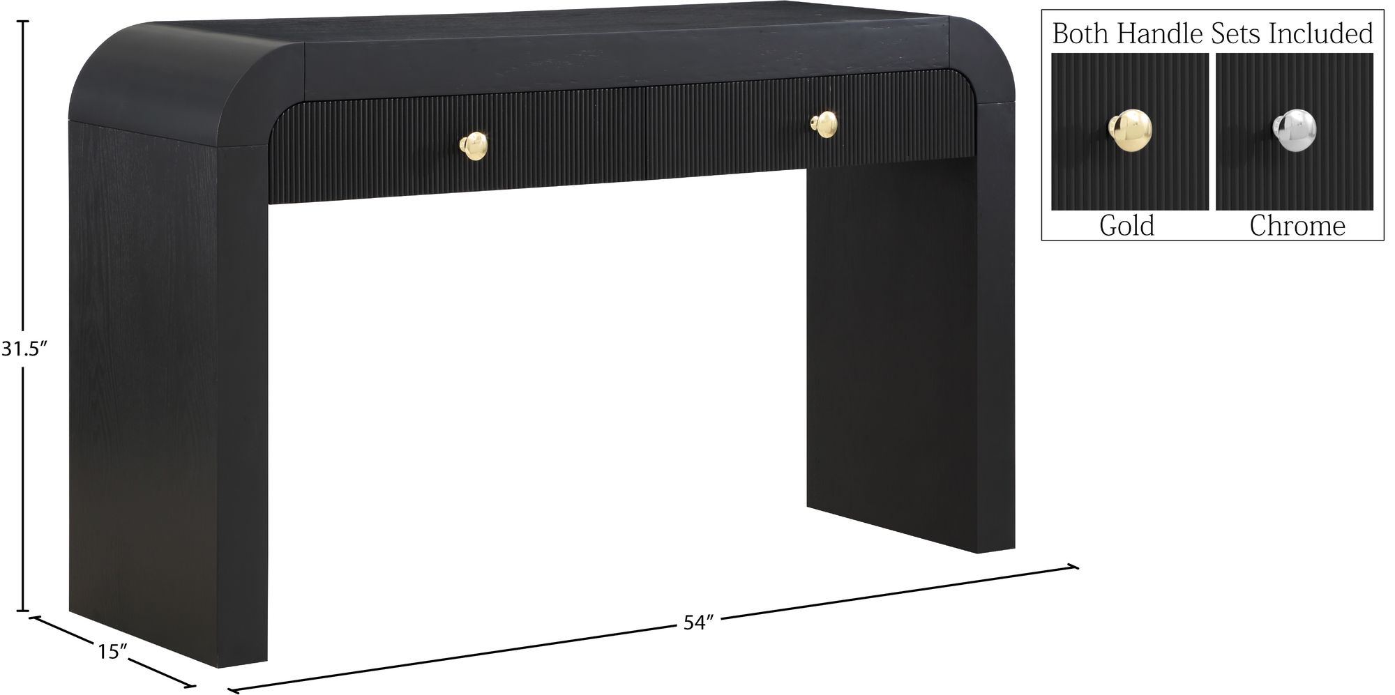 Artisto 54" Rectangular 2-Drawer Ash Wood Veneer Console Table