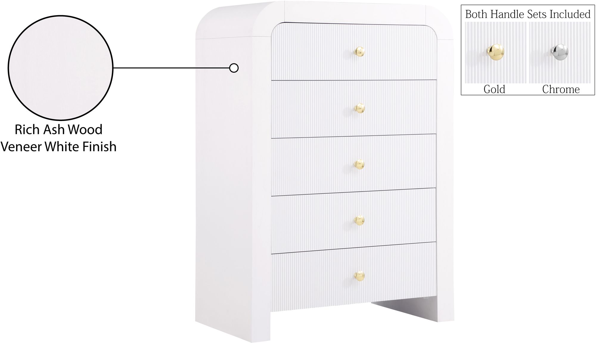 Artisto 5-Drawer Wood Chest