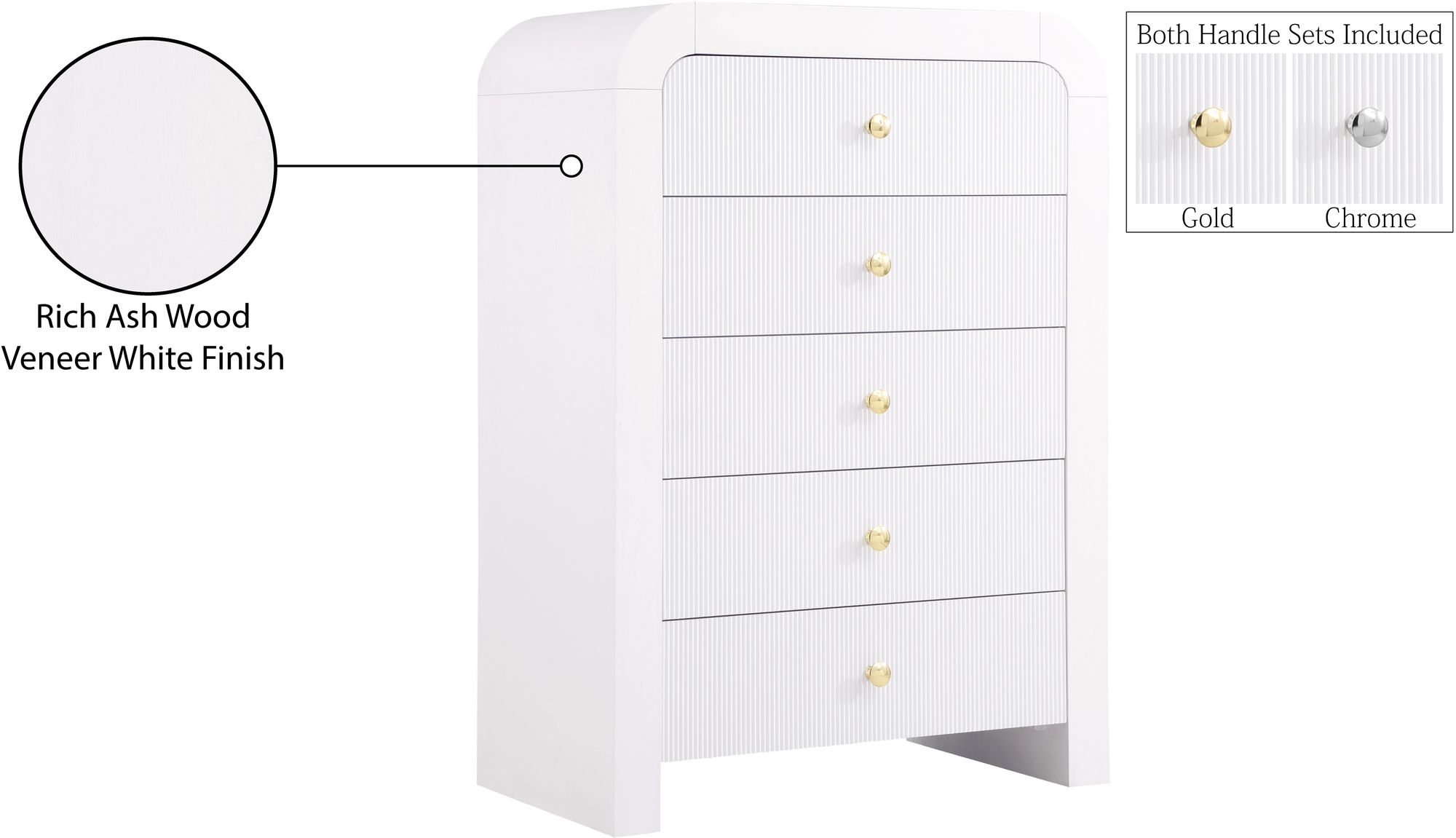 Artisto 5-Drawer Wood Chest