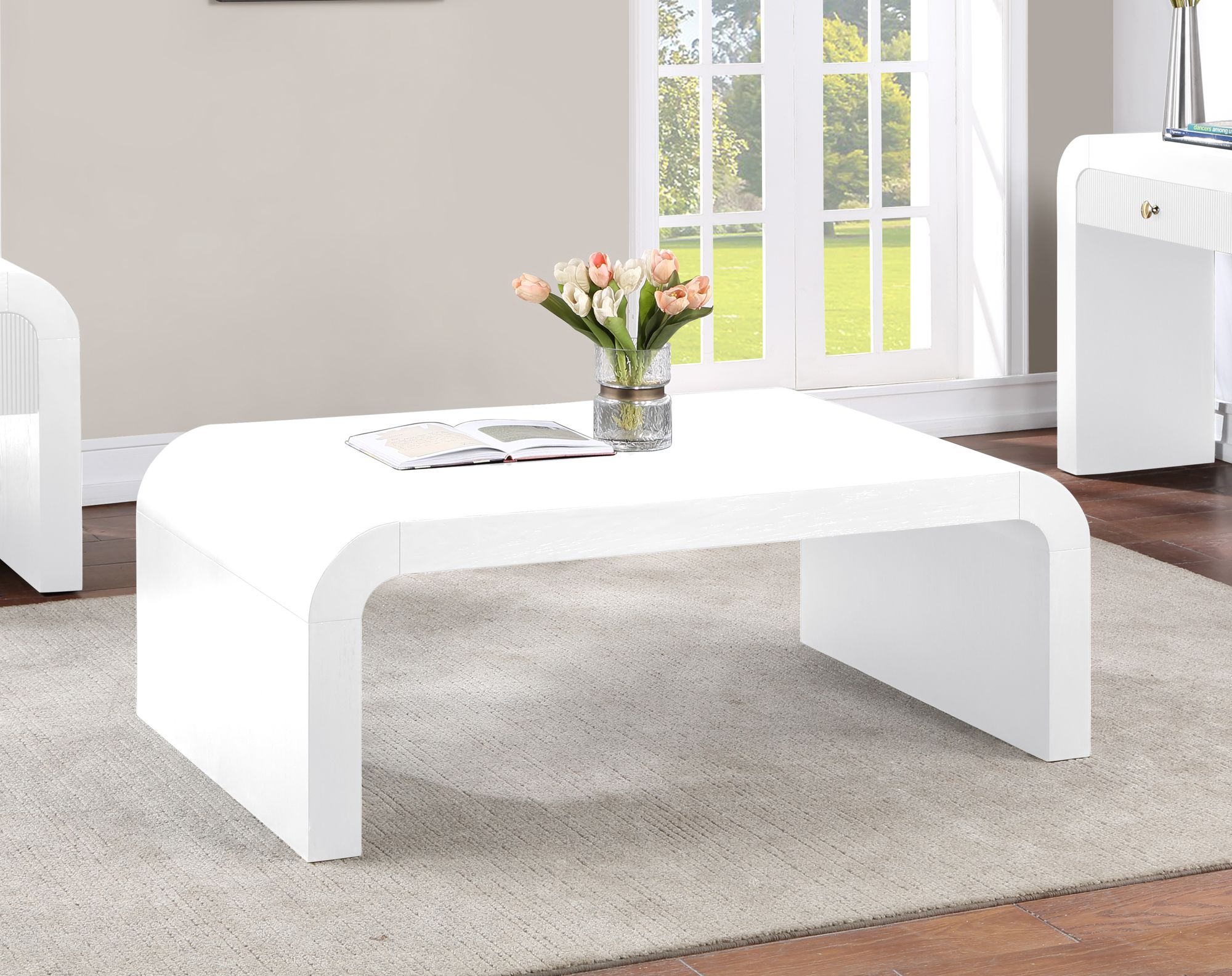 Artisto 50" Rectangular Wood Veneer Coffee Table