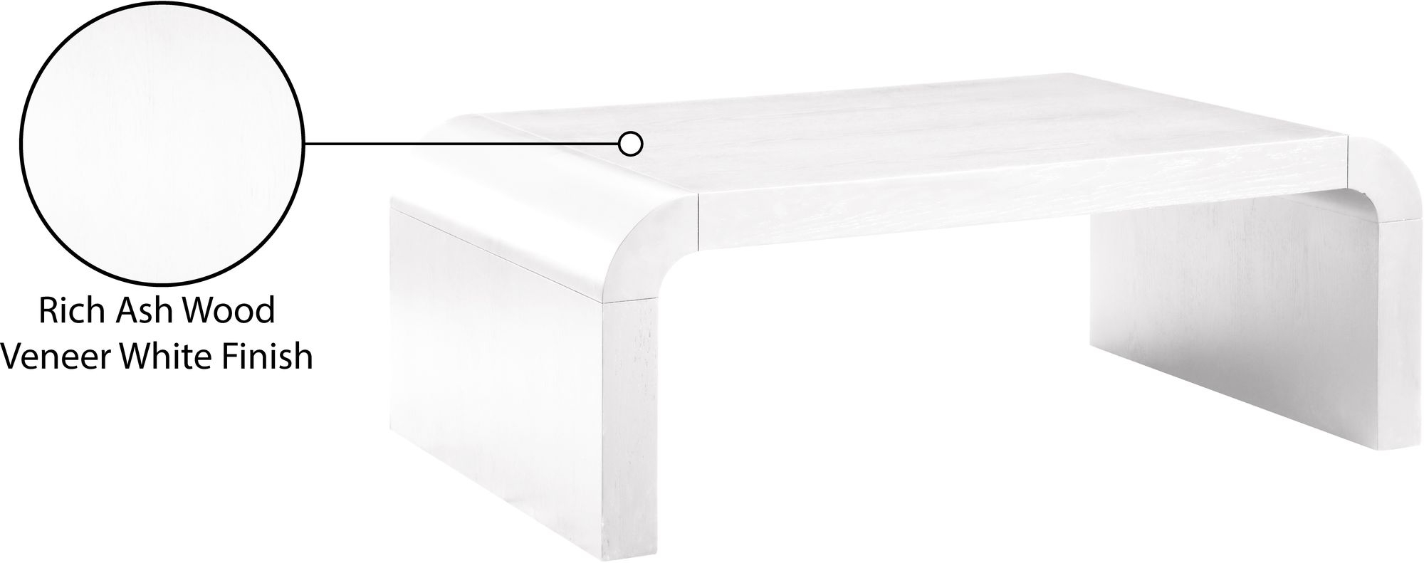Artisto 50" Rectangular Wood Veneer Coffee Table