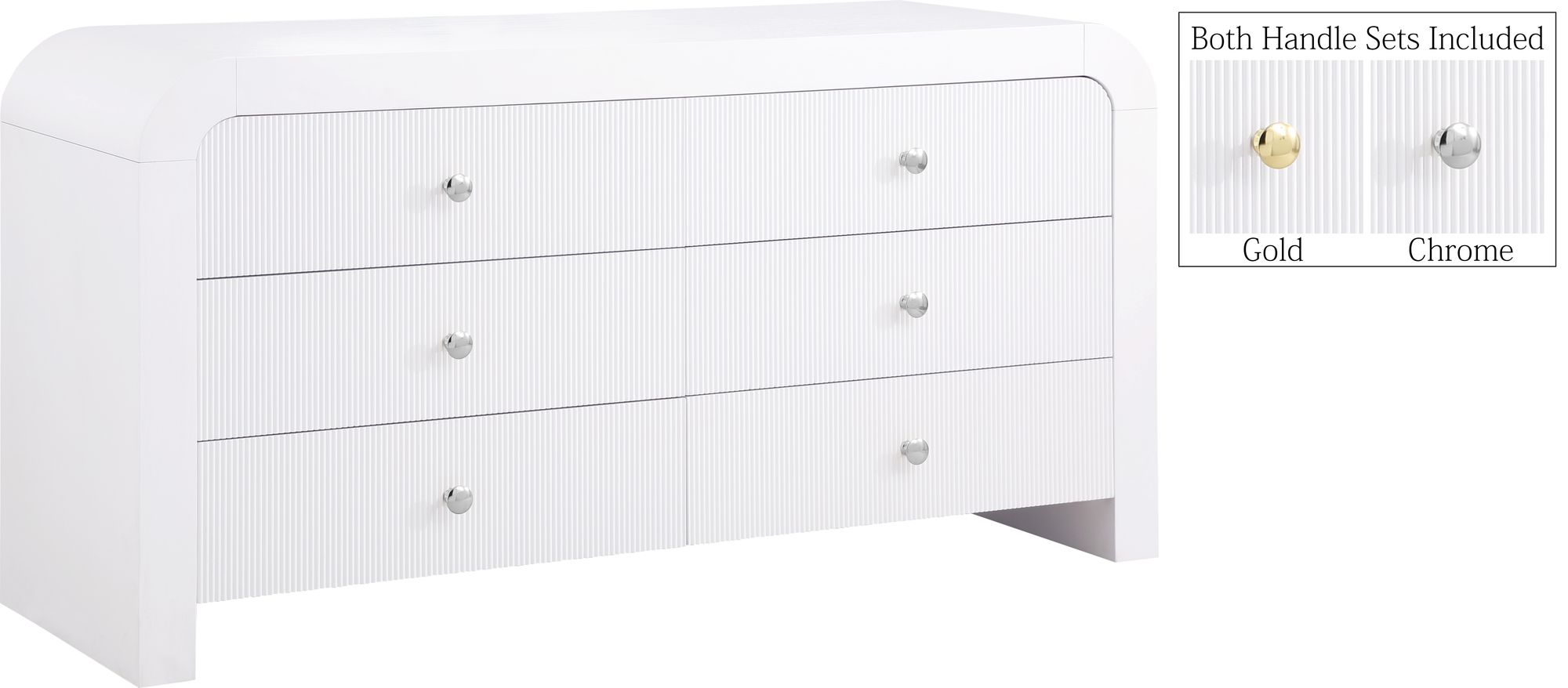 Artisto 6-Drawer Wood Dresser