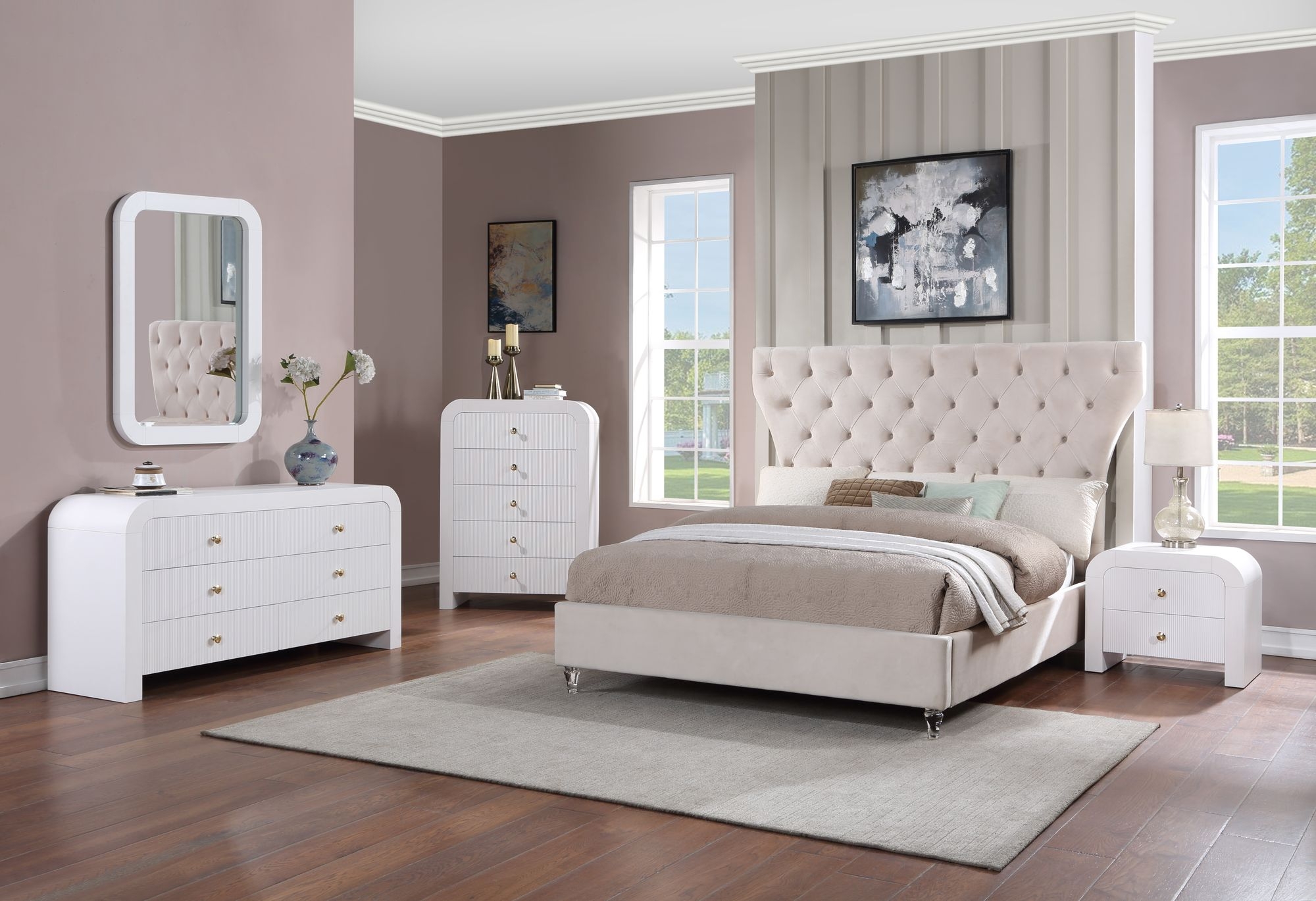Artisto 2-Drawer Wood Veneer Nightstand
