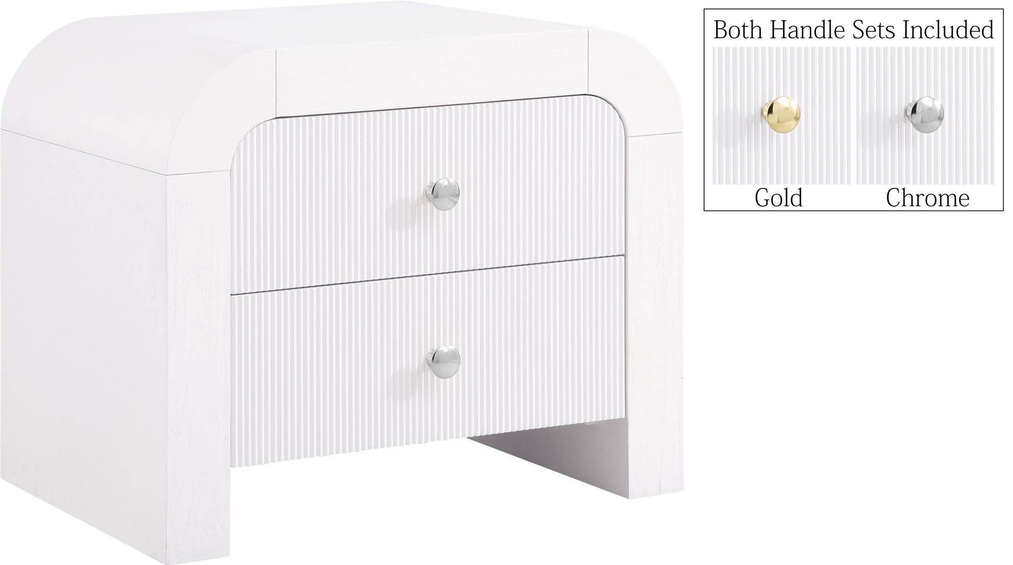 Artisto 2-Drawer Wood Veneer Nightstand