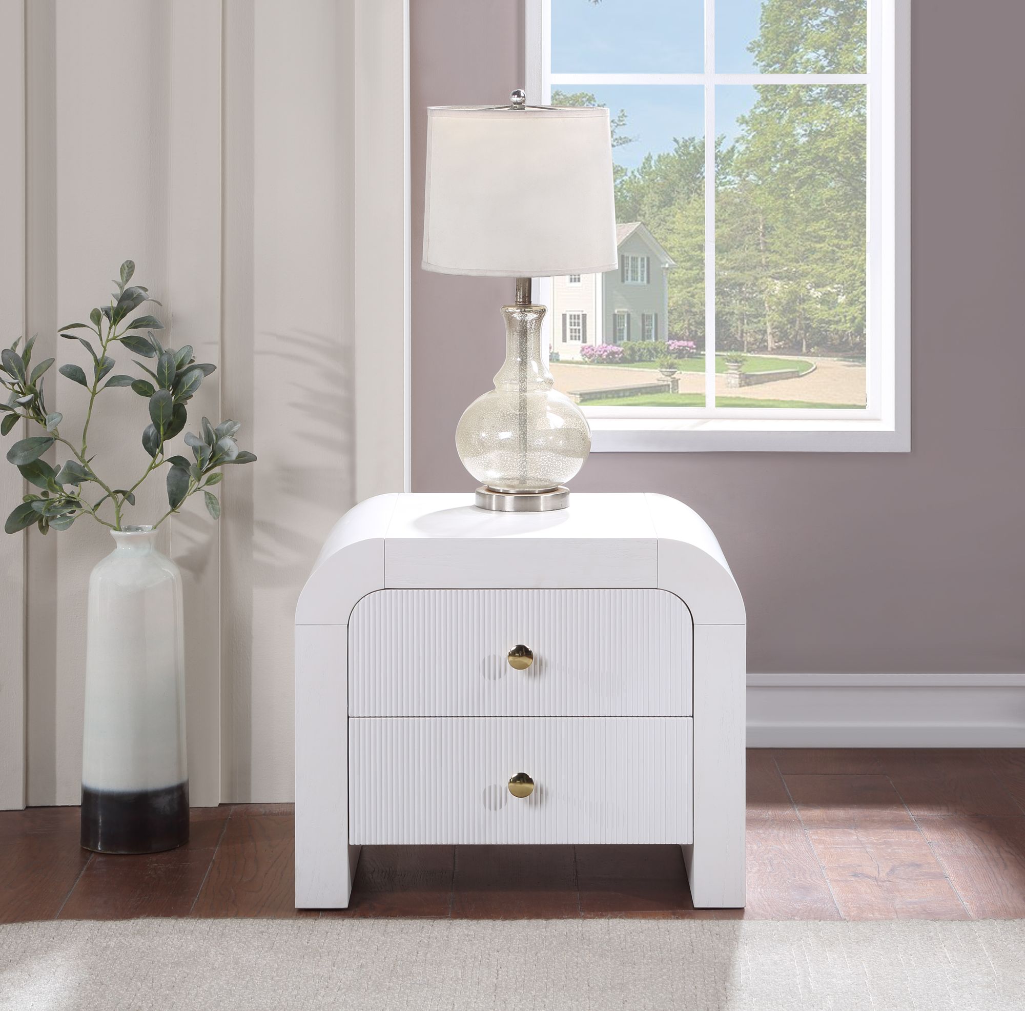 Artisto 2-Drawer Wood Veneer Nightstand