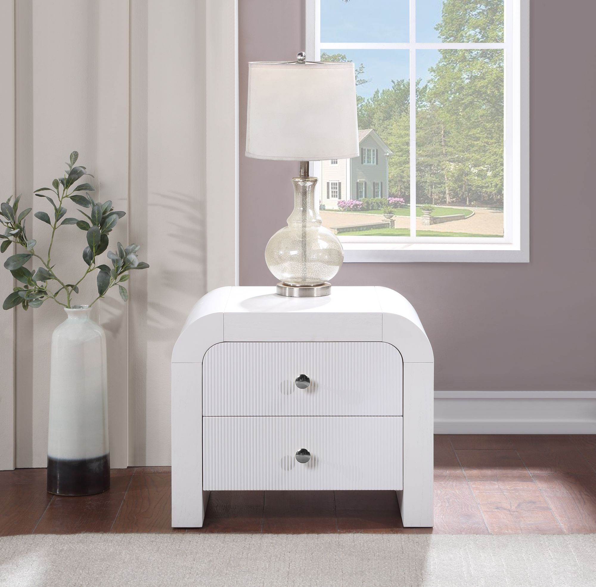 Artisto 2-Drawer Wood Veneer Nightstand