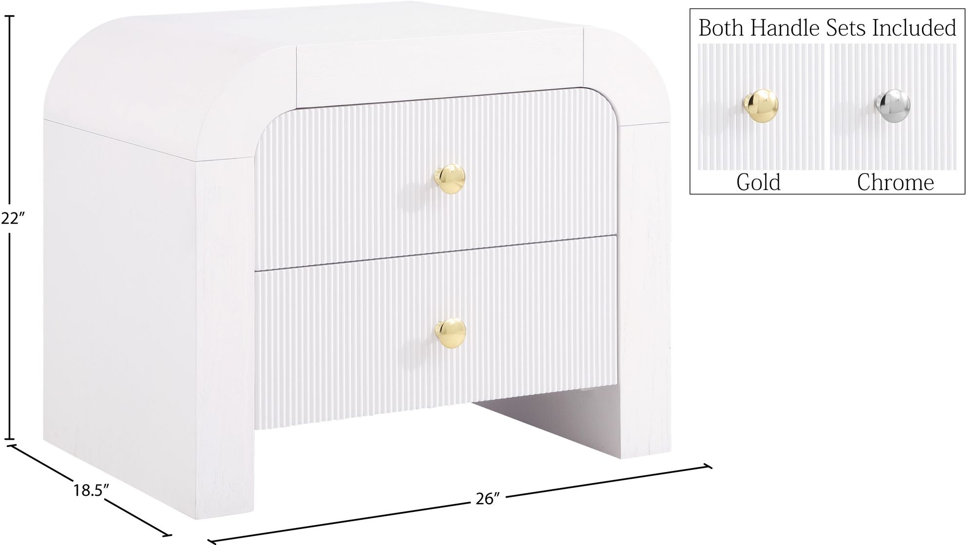 Artisto 2-Drawer Wood Veneer Nightstand