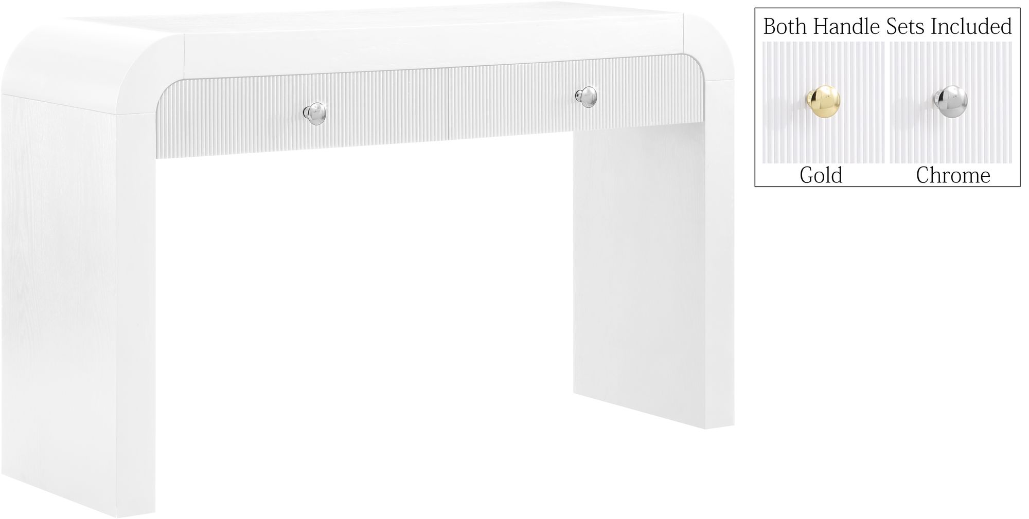 Artisto 54" Rectangular 2-Drawer Ash Wood Veneer Console Table