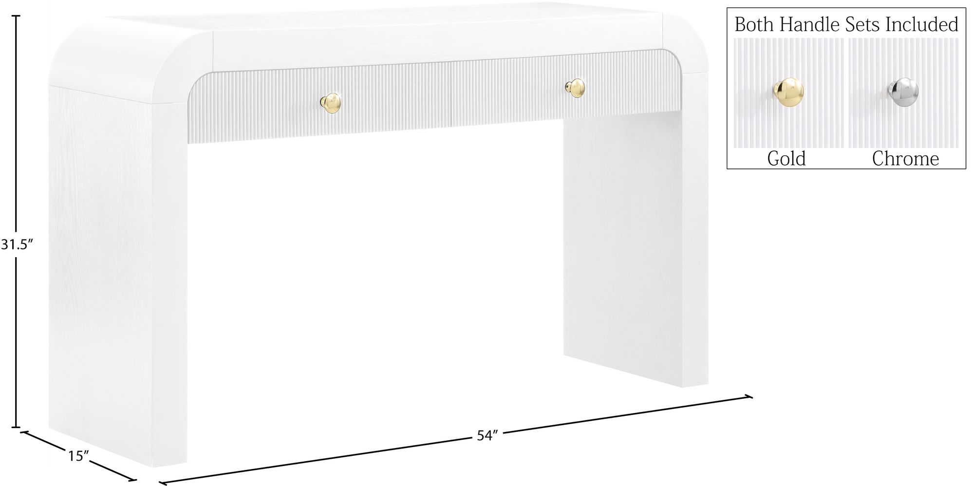 Artisto 54" Rectangular 2-Drawer Ash Wood Veneer Console Table