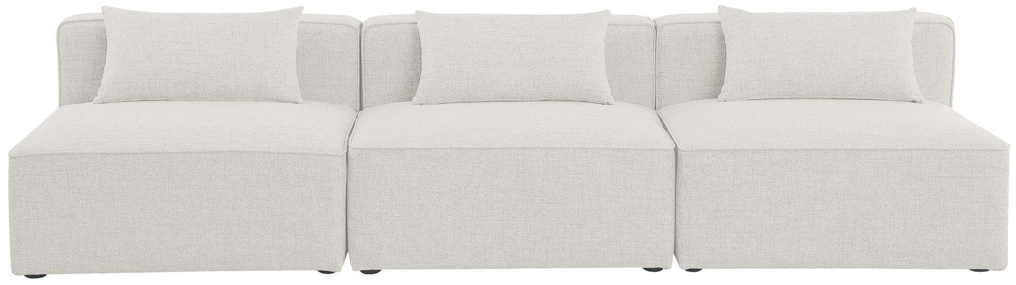 Cube 108" Linen Fabric Modular Armless Sofa