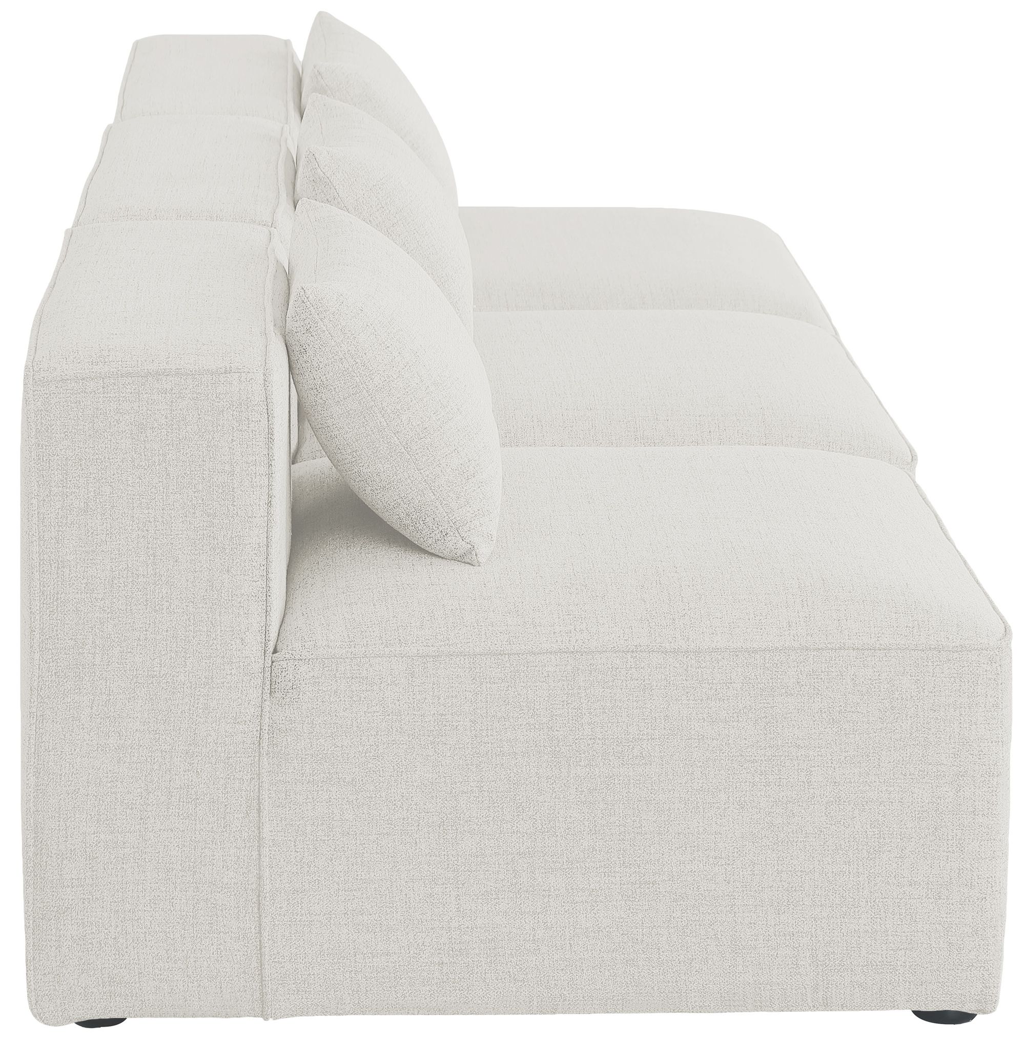 Cube 108" Linen Fabric Modular Armless Sofa