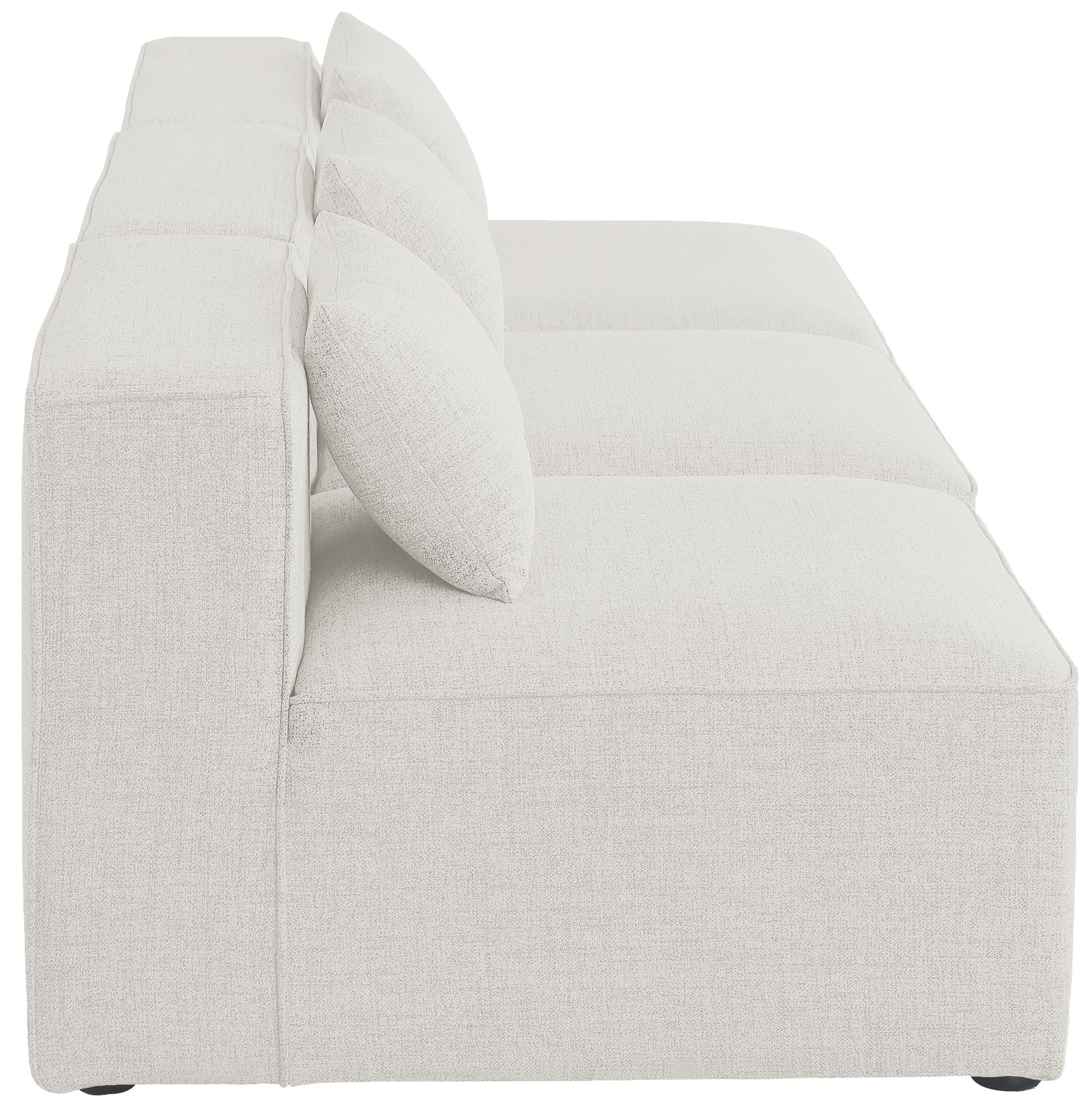Cube 108" Linen Fabric Modular Armless Sofa
