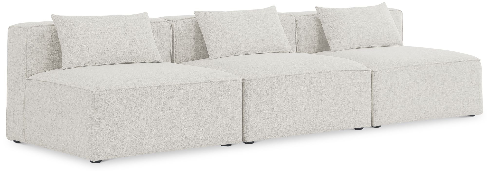 Cube 108" Linen Fabric Modular Armless Sofa