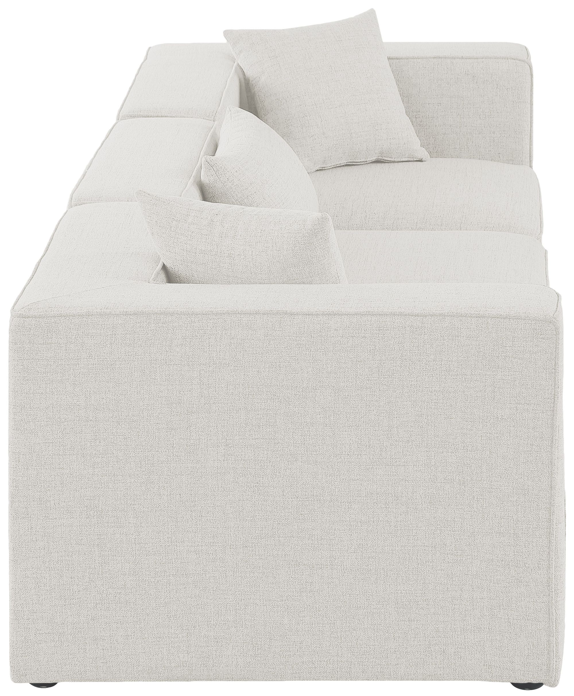 Cube 108" Linen Fabric Modular Sofa