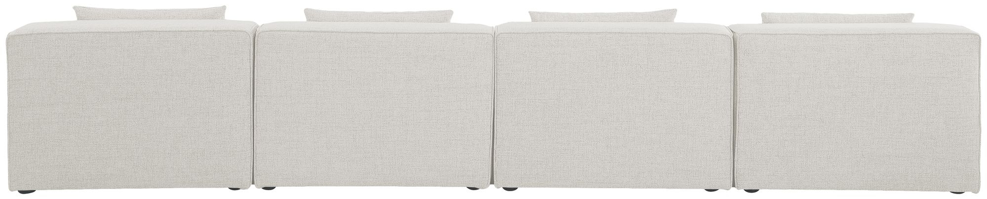 Cube 144" Linen Fabric Modular Armless Sofa