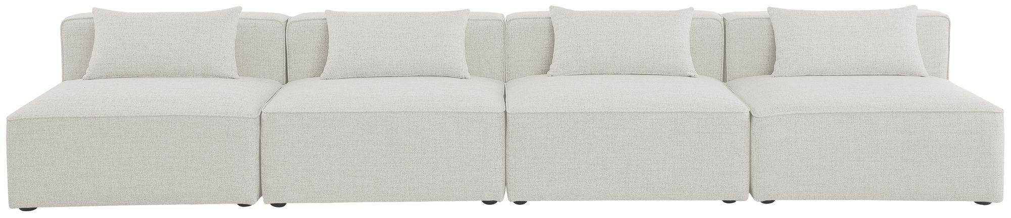 Cube 144" Linen Fabric Modular Armless Sofa
