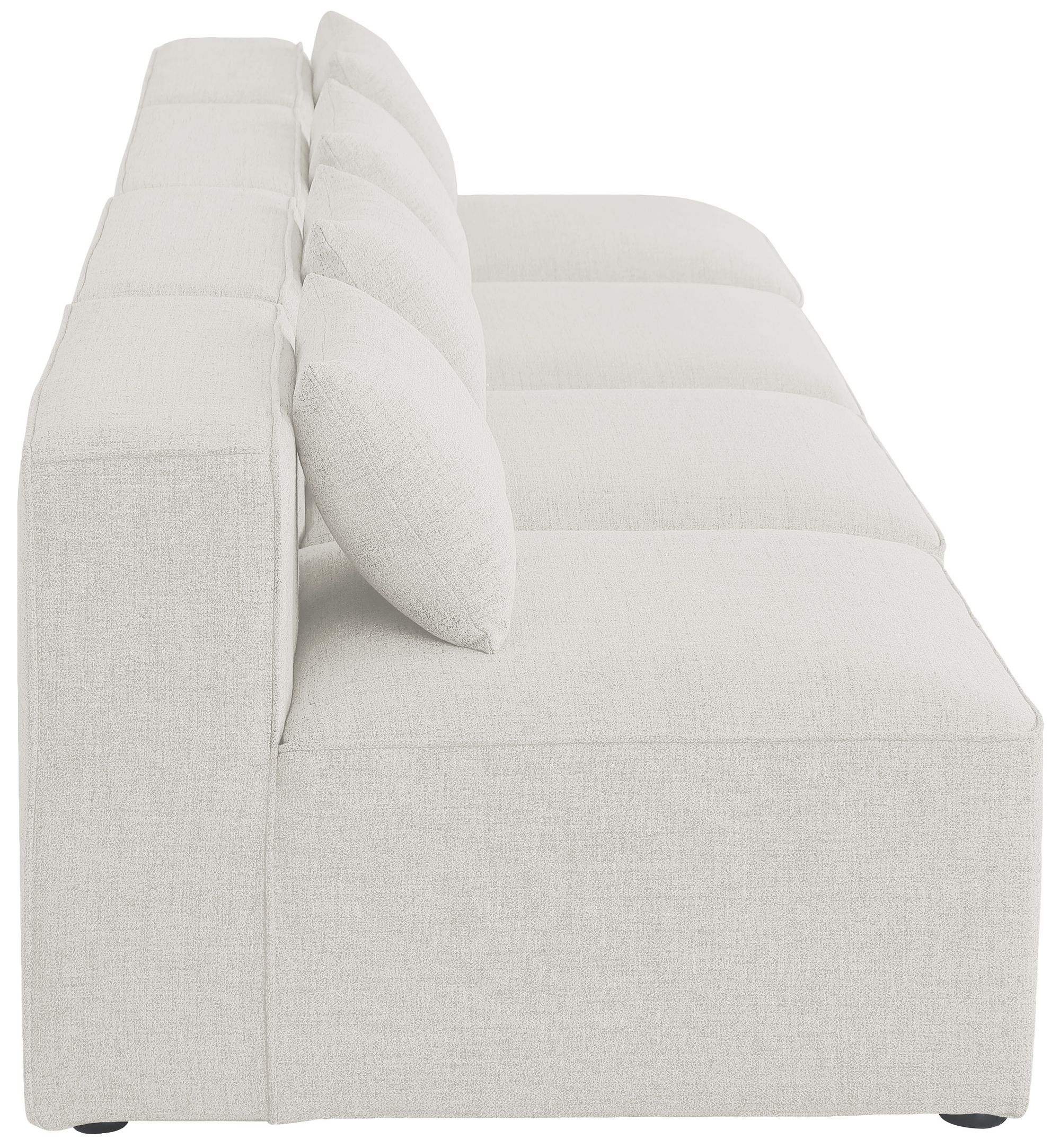 Cube 144" Linen Fabric Modular Armless Sofa