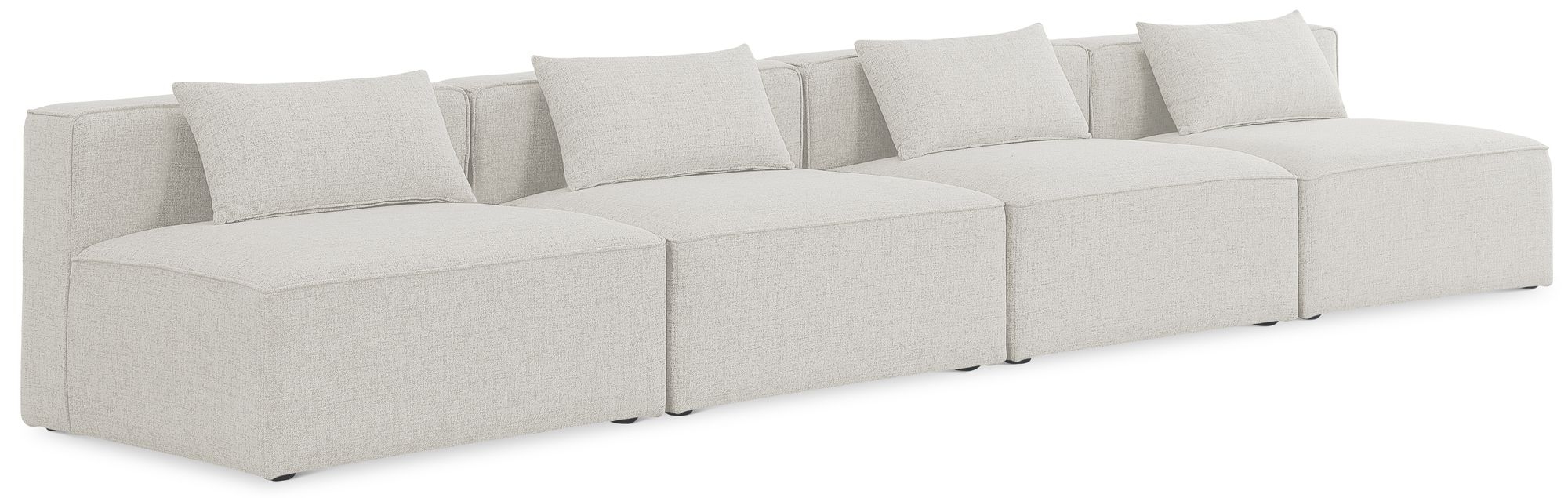 Cube 144" Linen Fabric Modular Armless Sofa