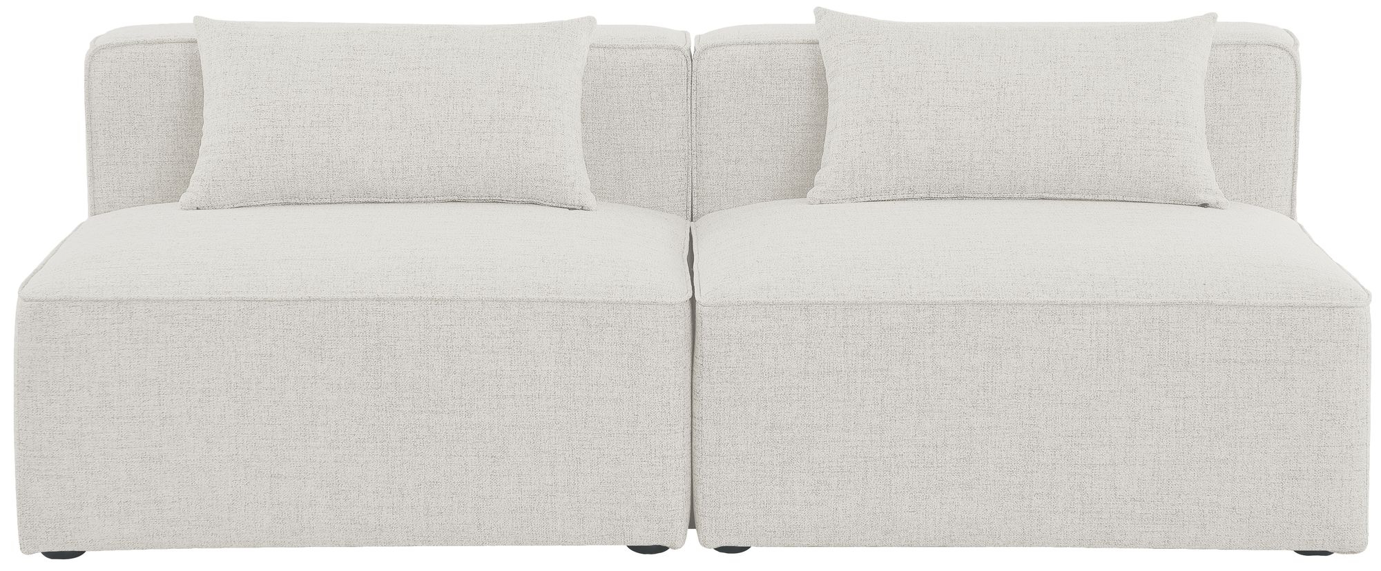 Cube 72" Linen Fabric Modular Armless Sofa
