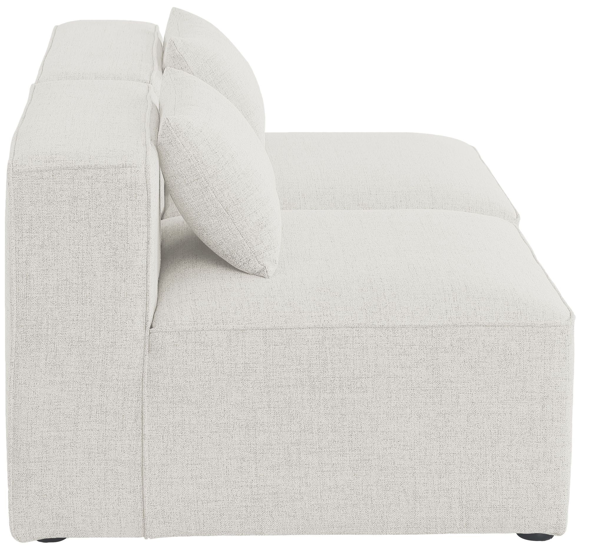 Cube 72" Linen Fabric Modular Armless Sofa