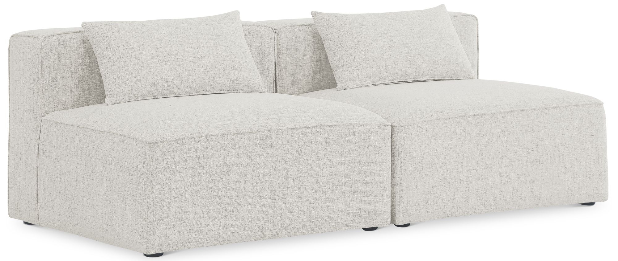Cube 72" Linen Fabric Modular Armless Sofa