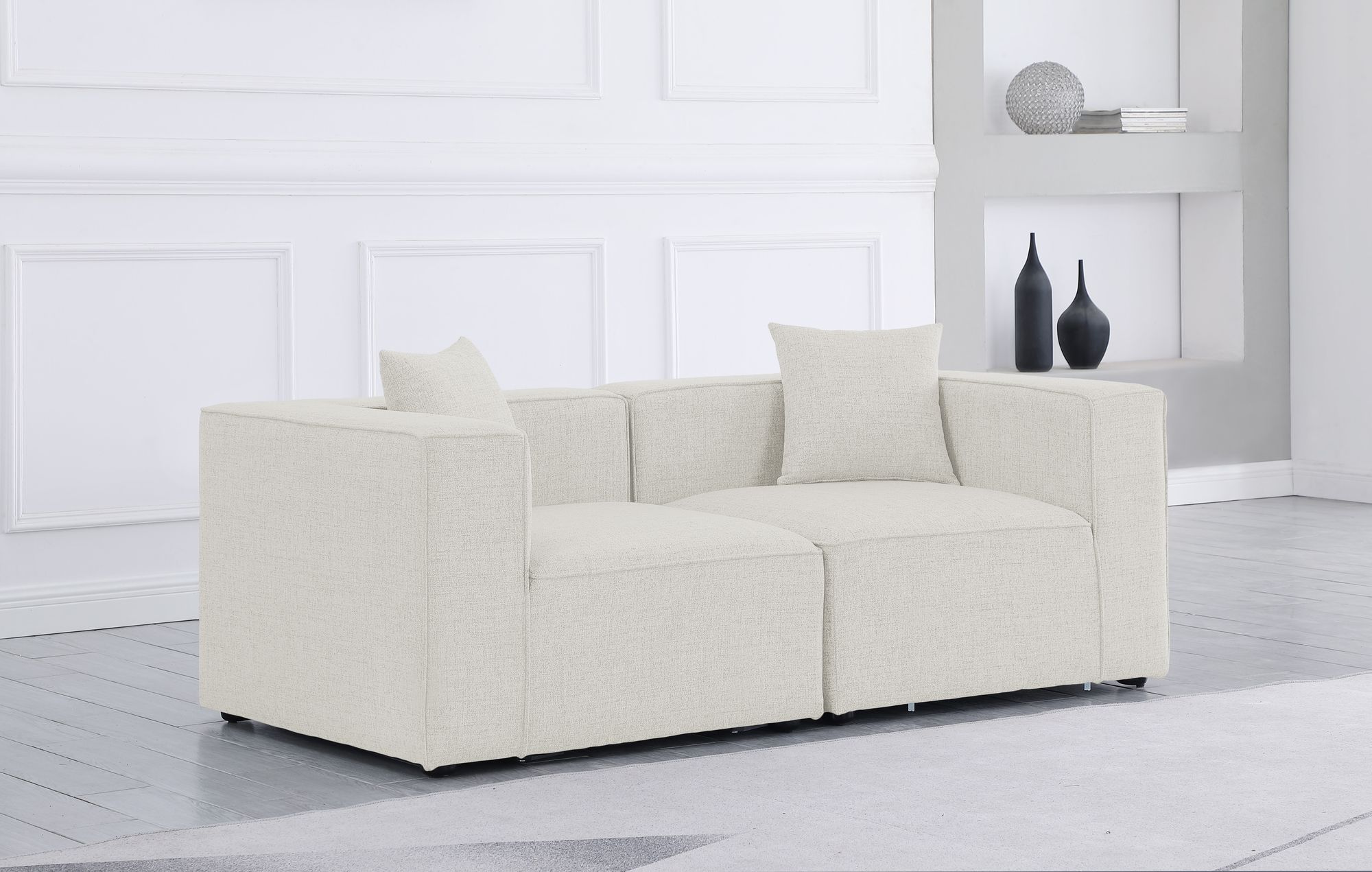 Cube 72" Linen Fabric Modular Sofa