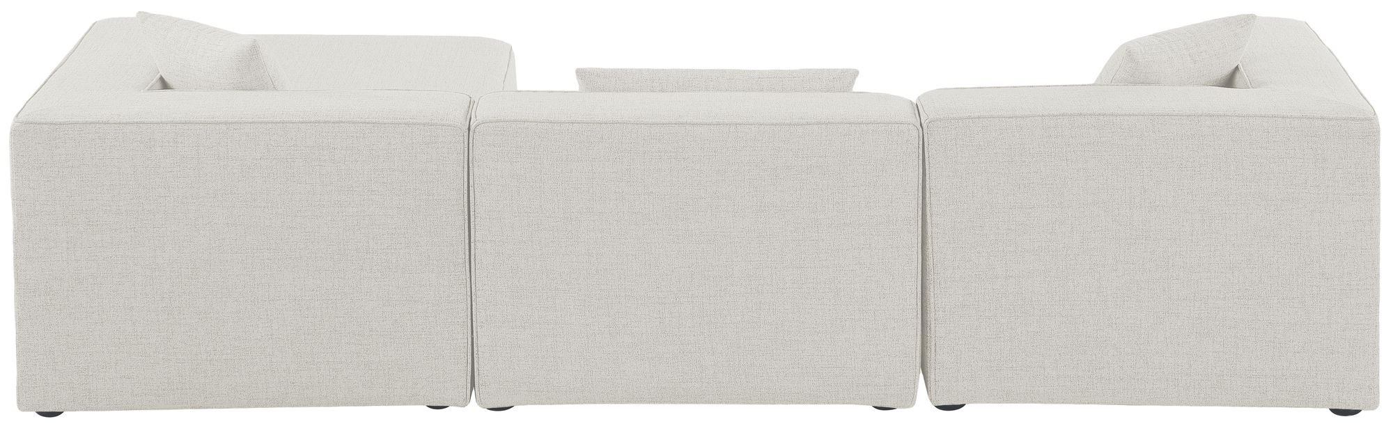 Cube 108" 4-Piece Linen Fabric Modular Sectional
