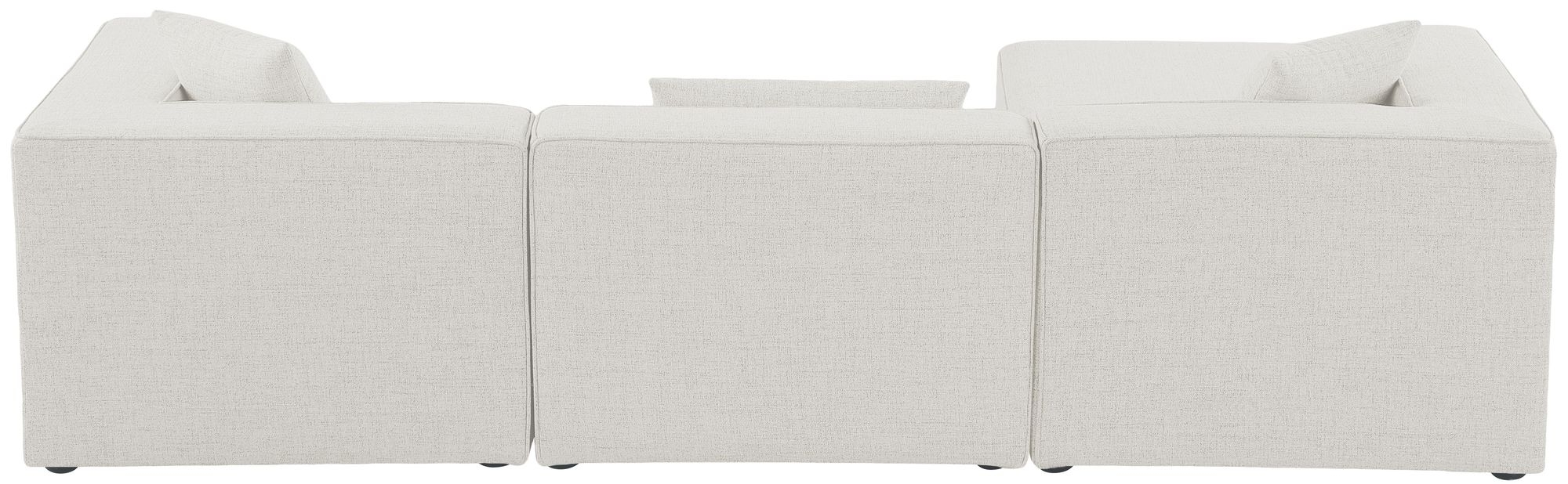 Cube 108" 4-Piece Linen Fabric Modular Sectional