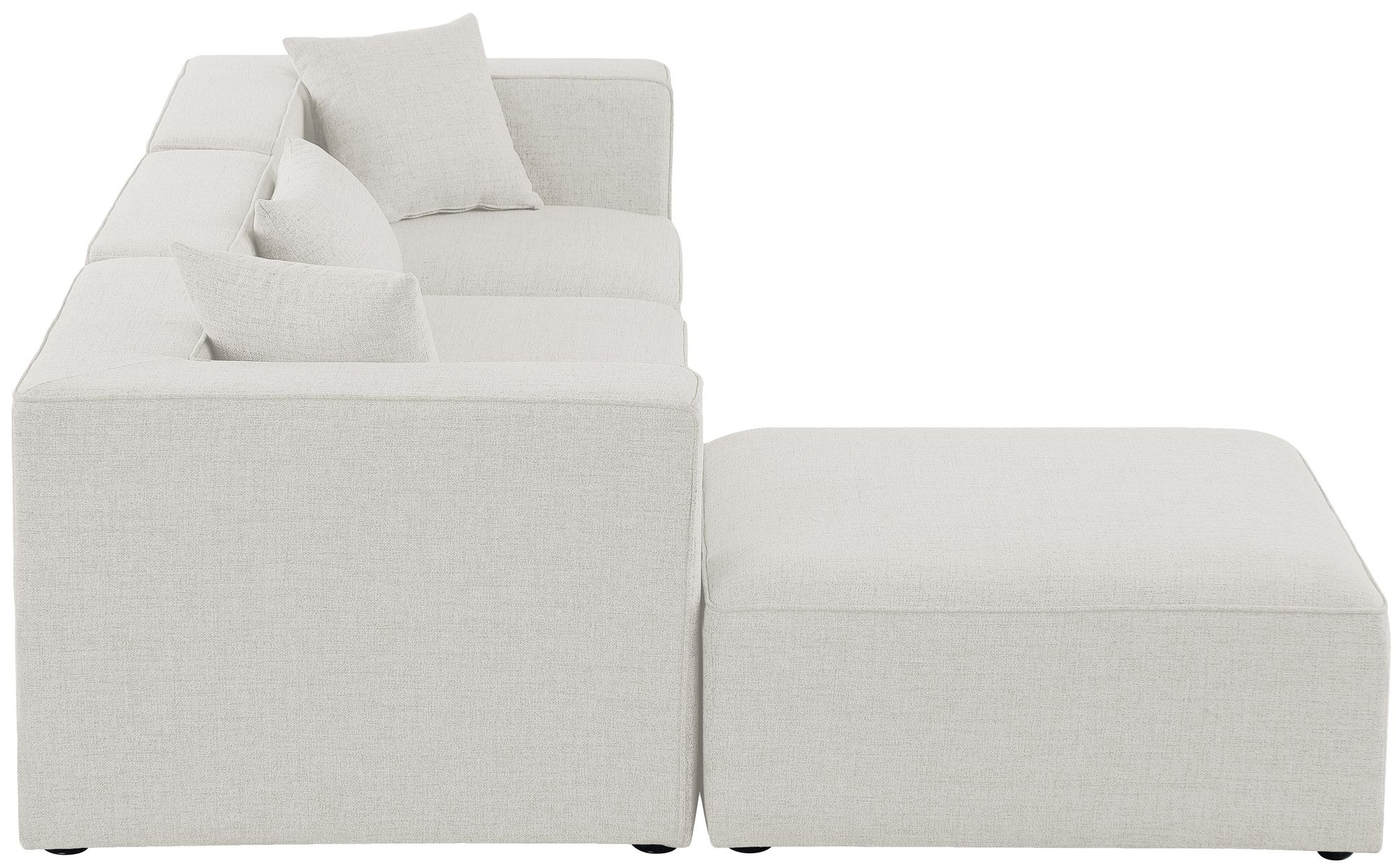 Cube 108" 4-Piece Linen Fabric Modular Sectional